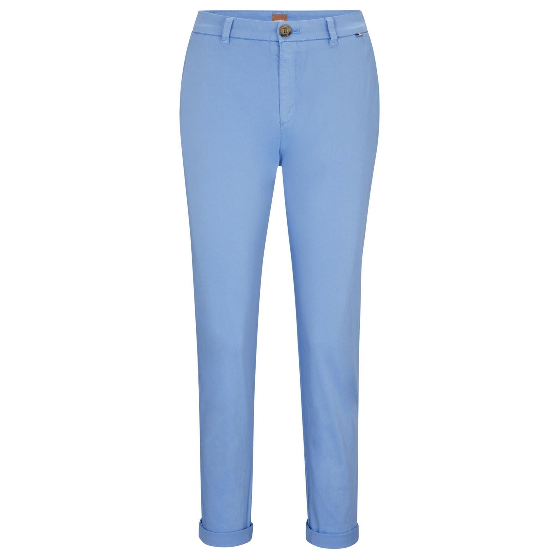 Boss Solid Patterned Slim Roll Up Cuff Trousers
