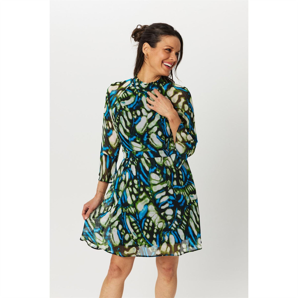 Biba High Neck Mini Skater Dress