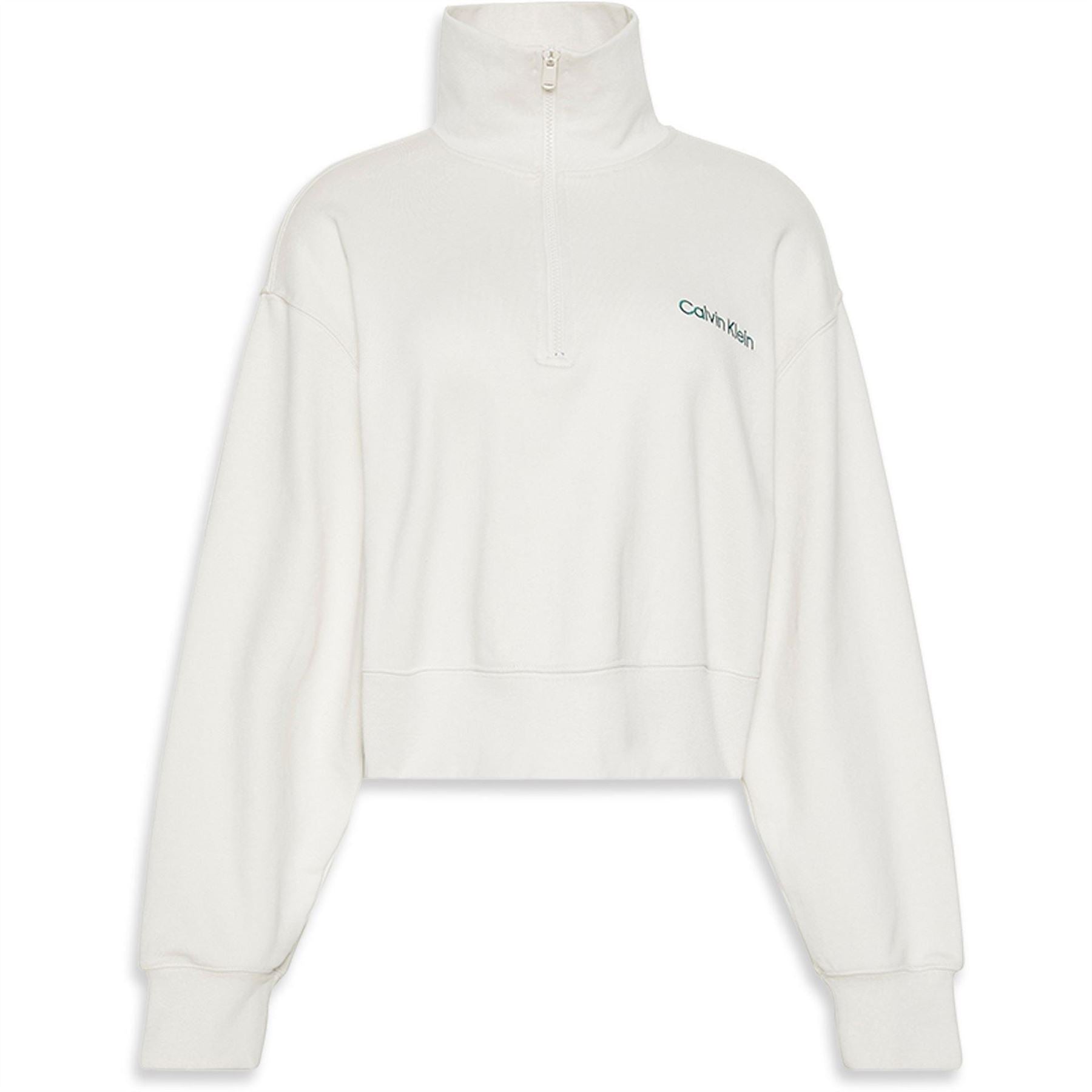 Calvin Klein Lacoste Lettering Zip Neck Long Sleeve Sweatshirt