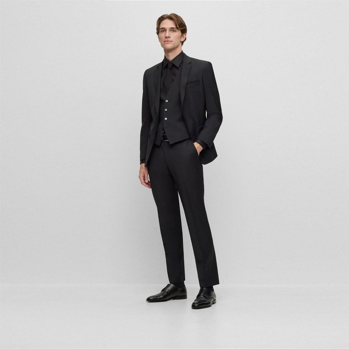 Boss Leon Solid Patterned Straight Chinos