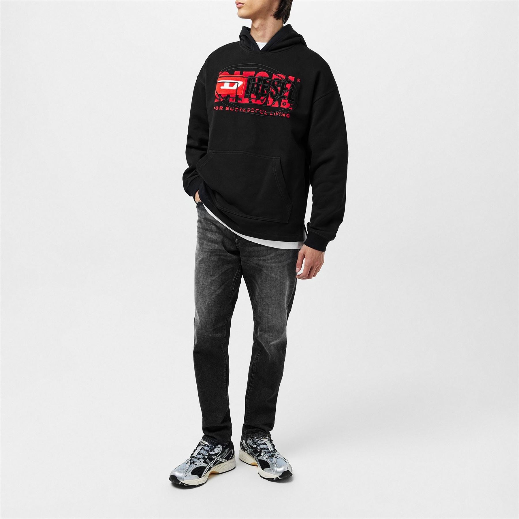 Diesel Hooded Relaxed Fit Lettering Sweatshirt
