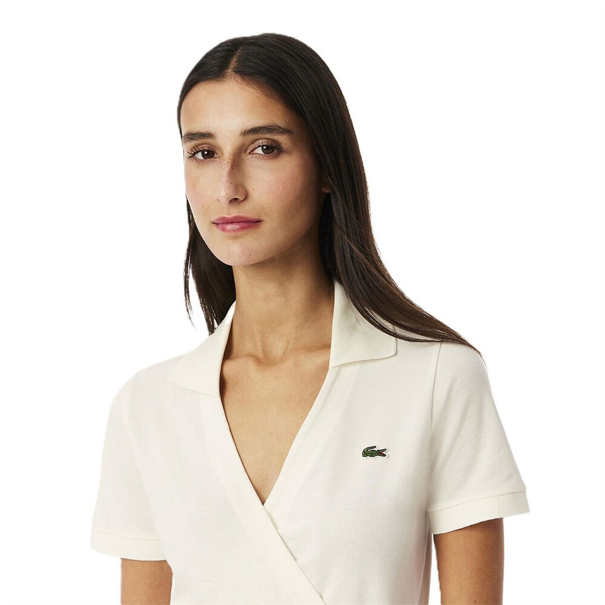 Lacoste Ef7252 Collared Neck Knee Length Wrap Dress