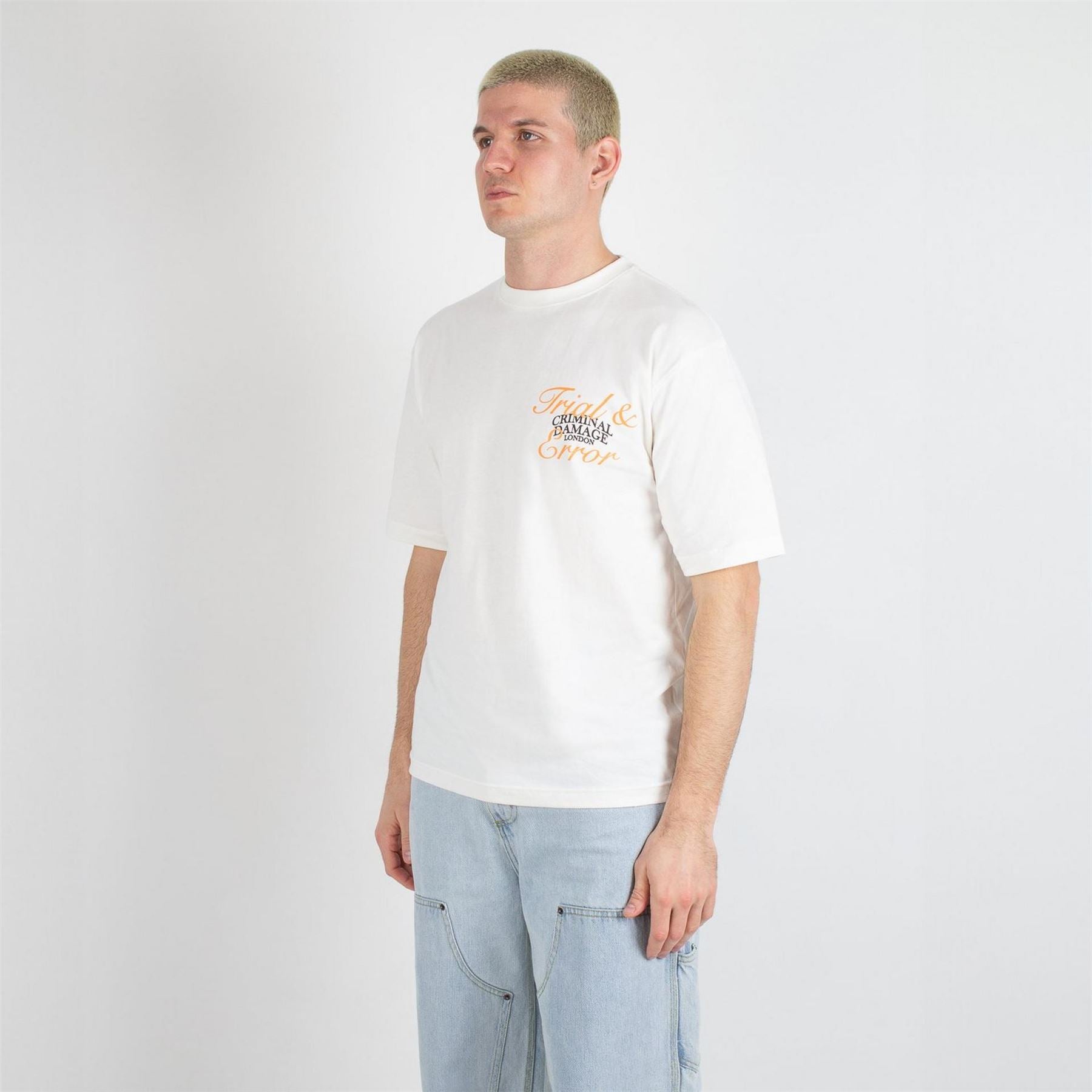 Criminal Damage Oversize Fit Lettering Crew Neck T-Shirt