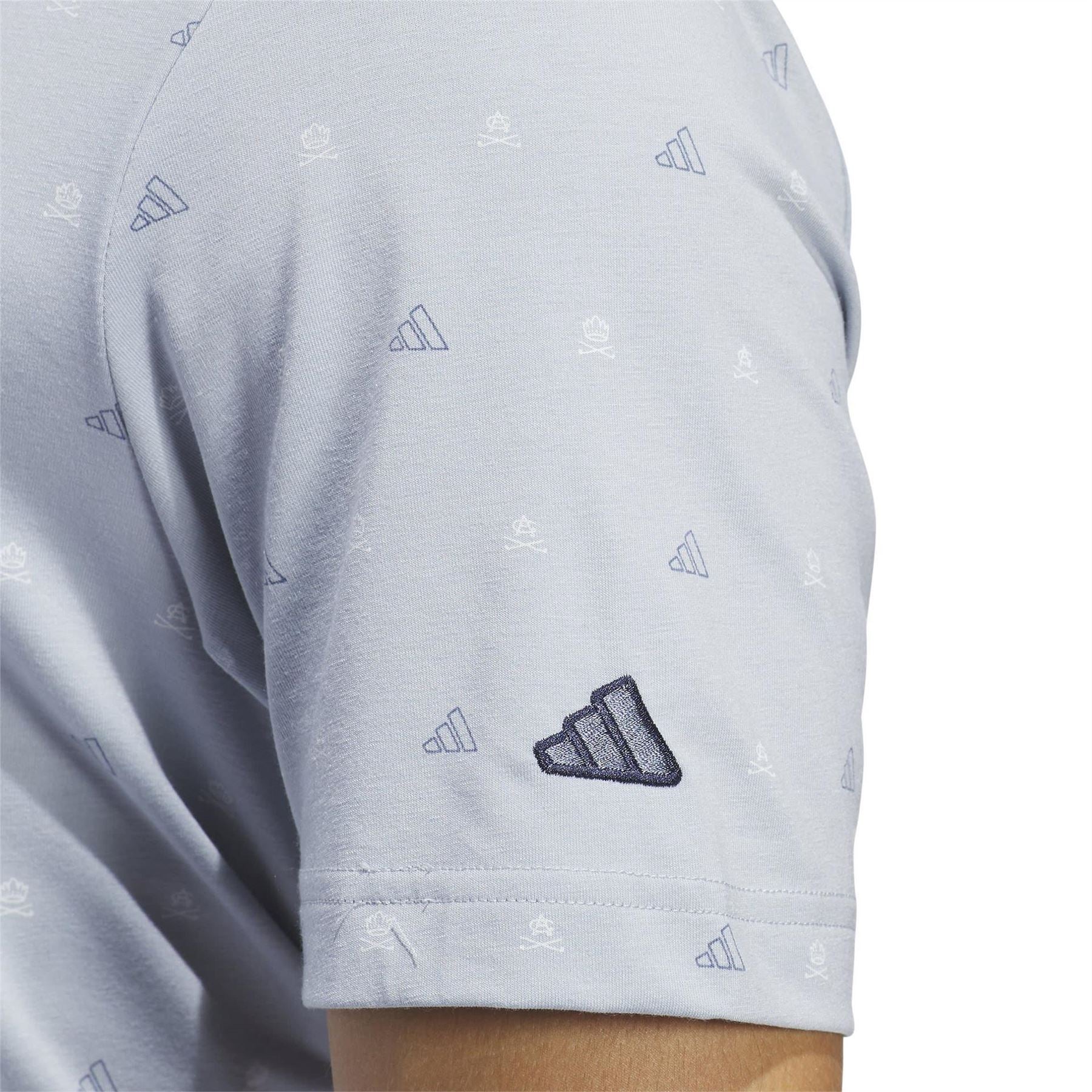adidas Mens Go To Mini Crest Print Polo Shirt