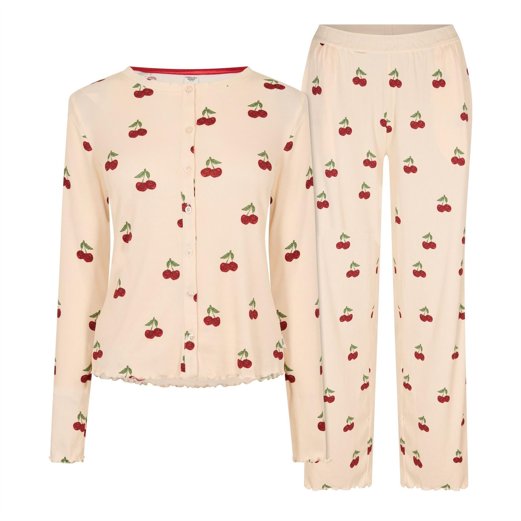 Chelsea Peers Ribbed Long Sleeve Pyjama Set