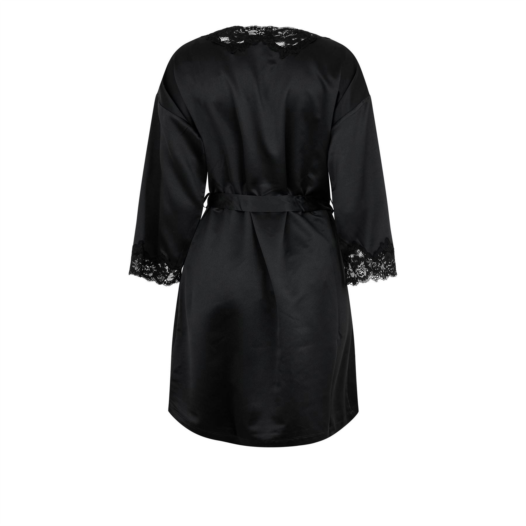 Lauren by Ralph Lauren Lace Trimmed Satin Dressing Gown