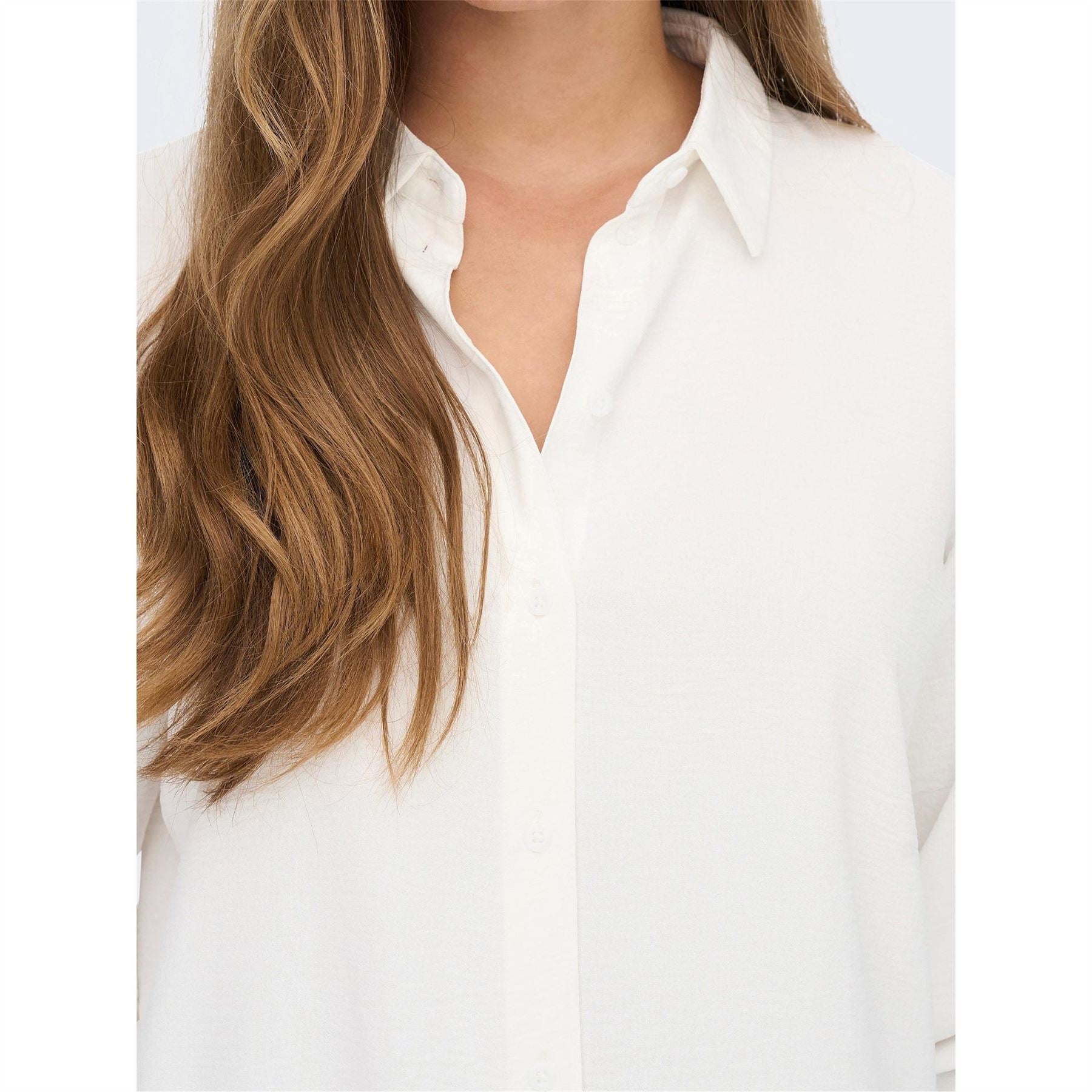 Only Collared Neck Shirt Collar Three-Quarter Sleeve Shirt