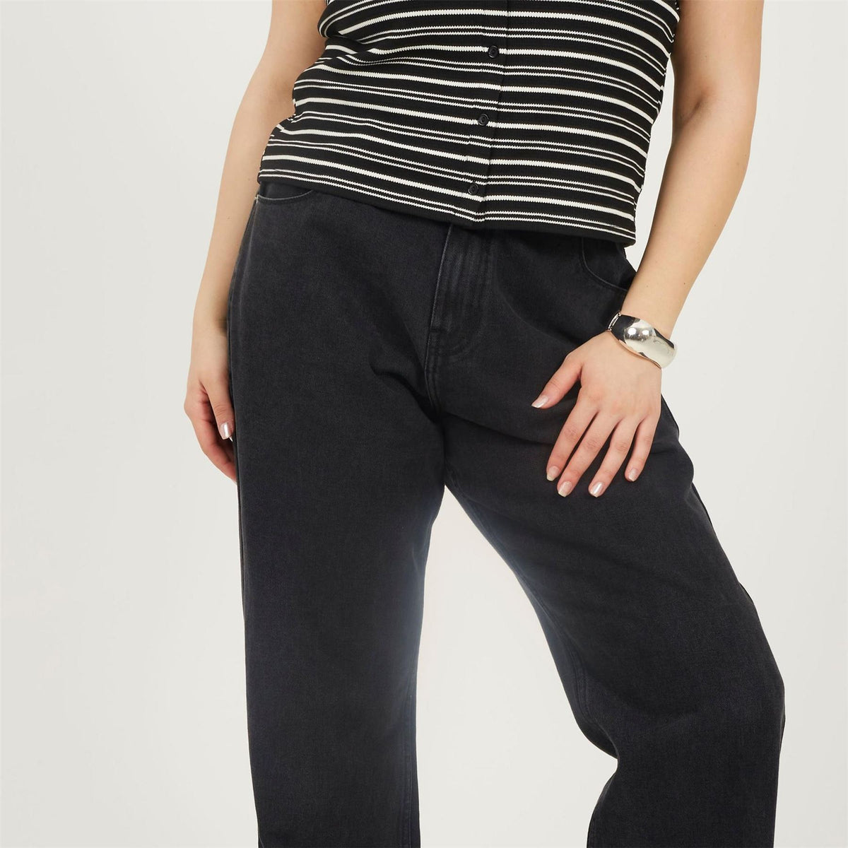 Brave Soul Womens Plus Size Jeans Wuth Turn Up Hem