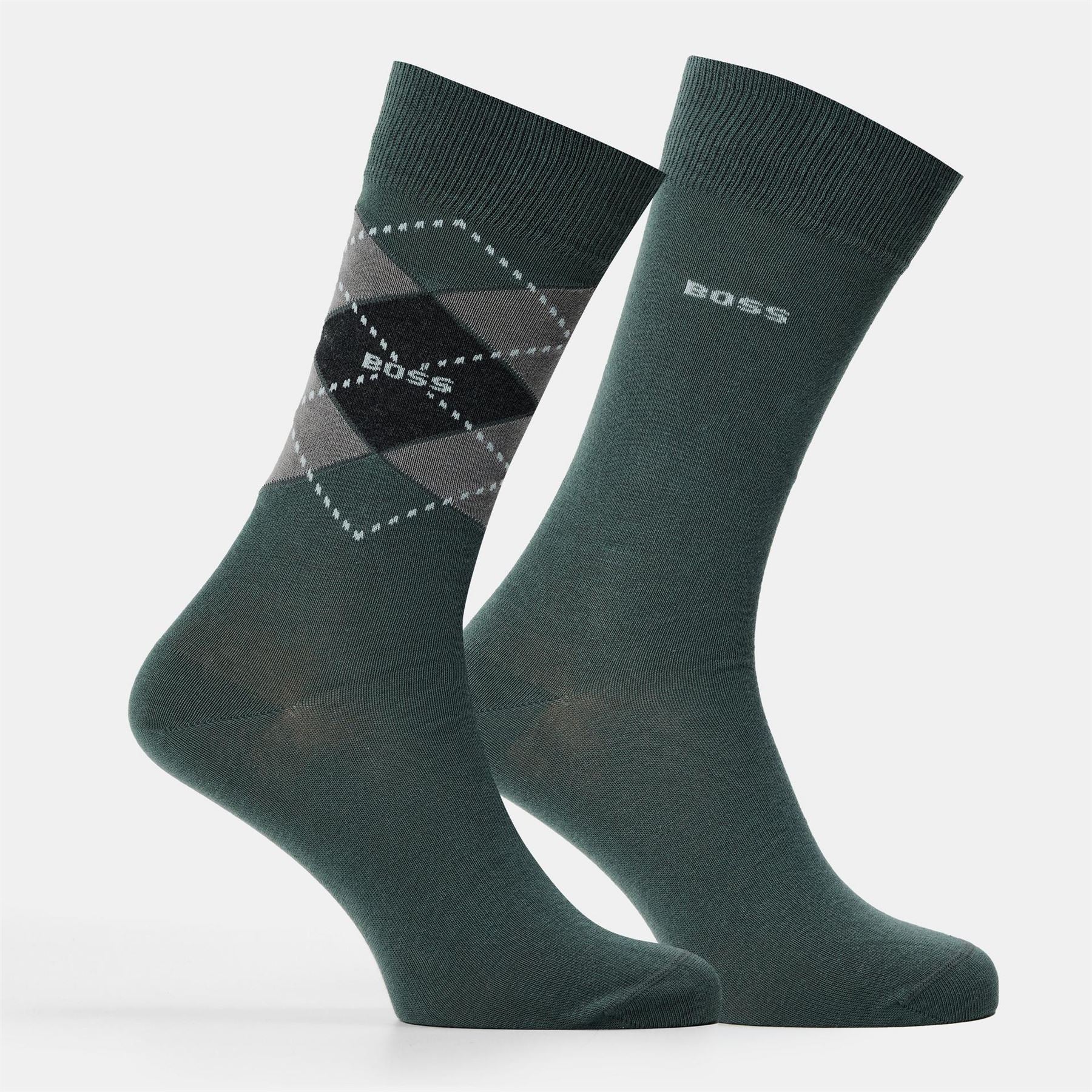 Boss 2 Pack Argyle Crew Long Socks