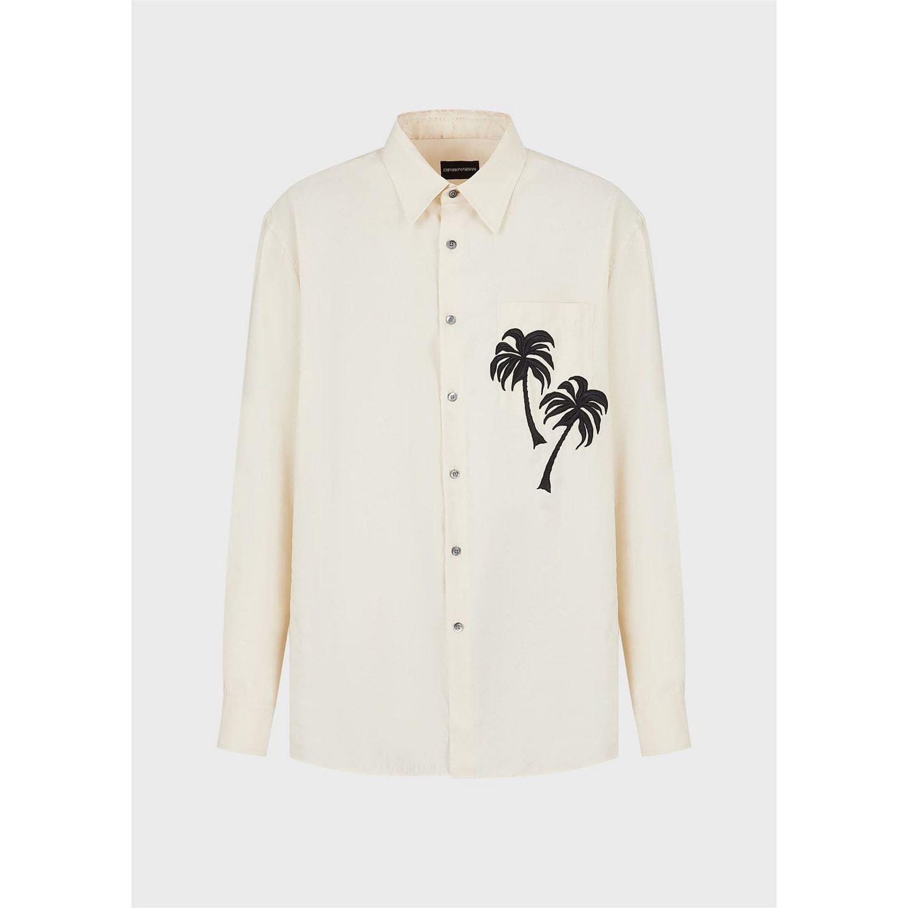 Emporio Armani Embroidered Palm Tree Shirt