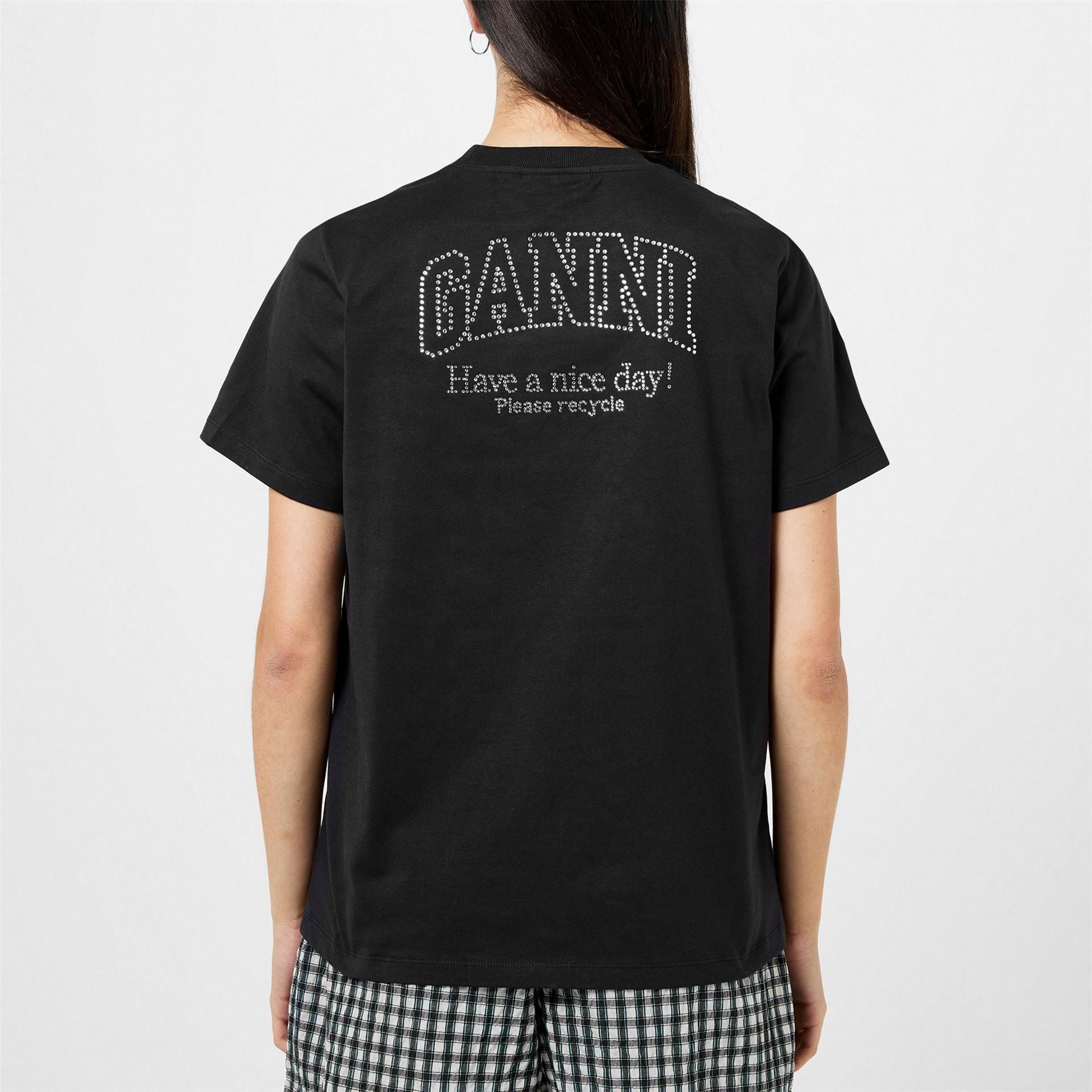 Ganni Rhinestone Regular Fit T-Shirt