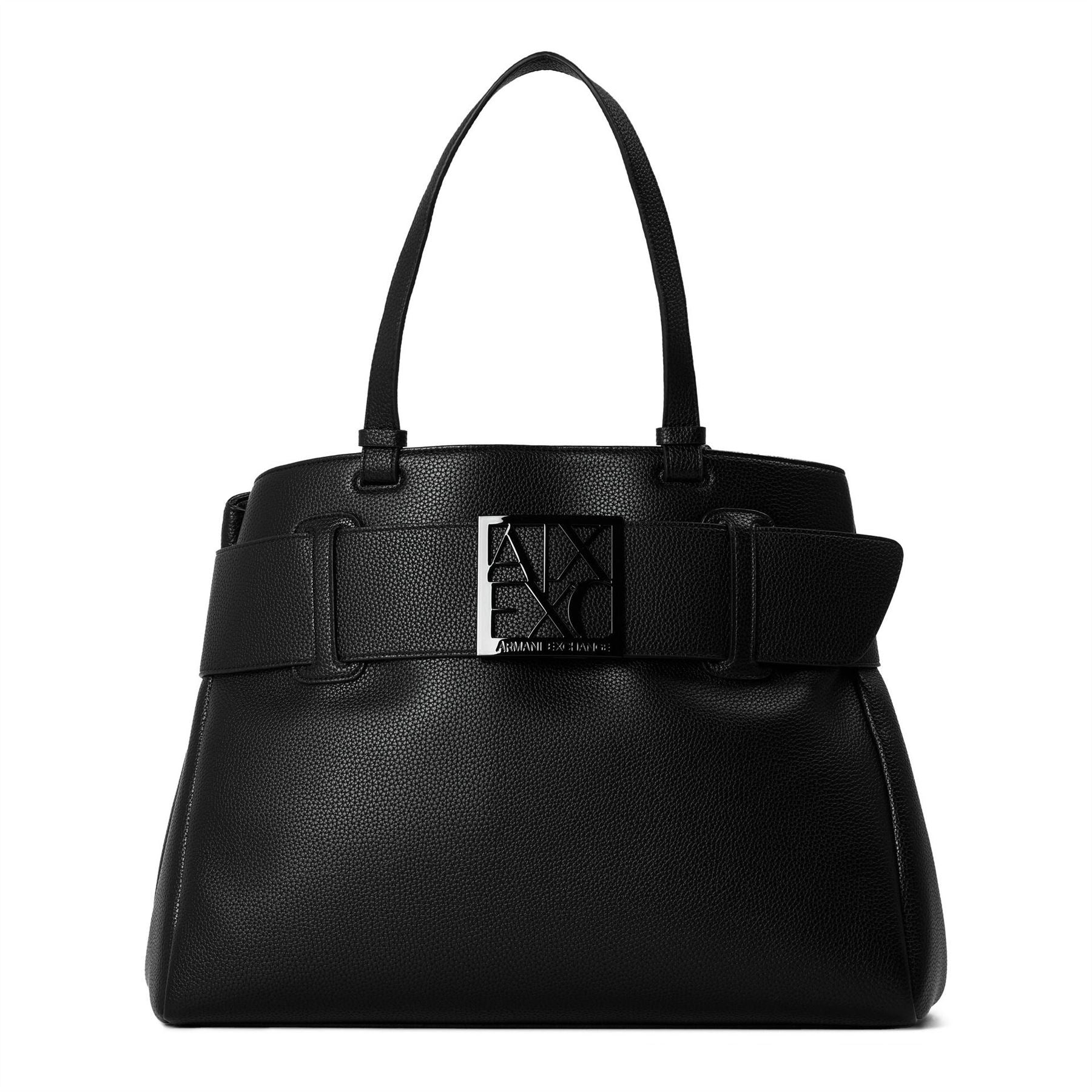 Armani Exchange Tote Handbag with Metal Logo