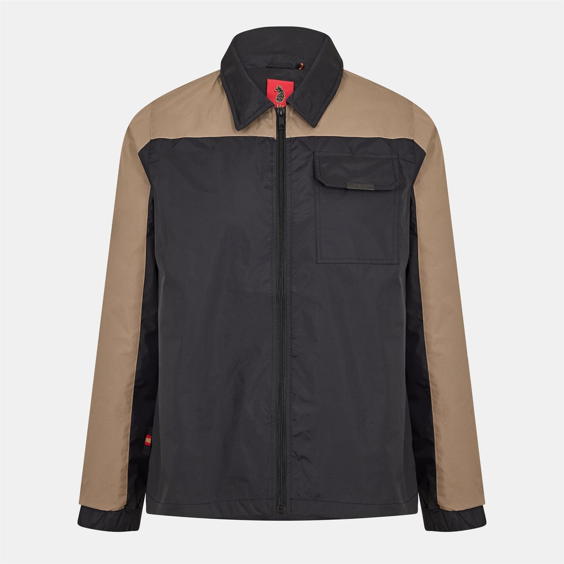 Luke Color Block Snap Button Ribbed Cuff Bomber Jacket
