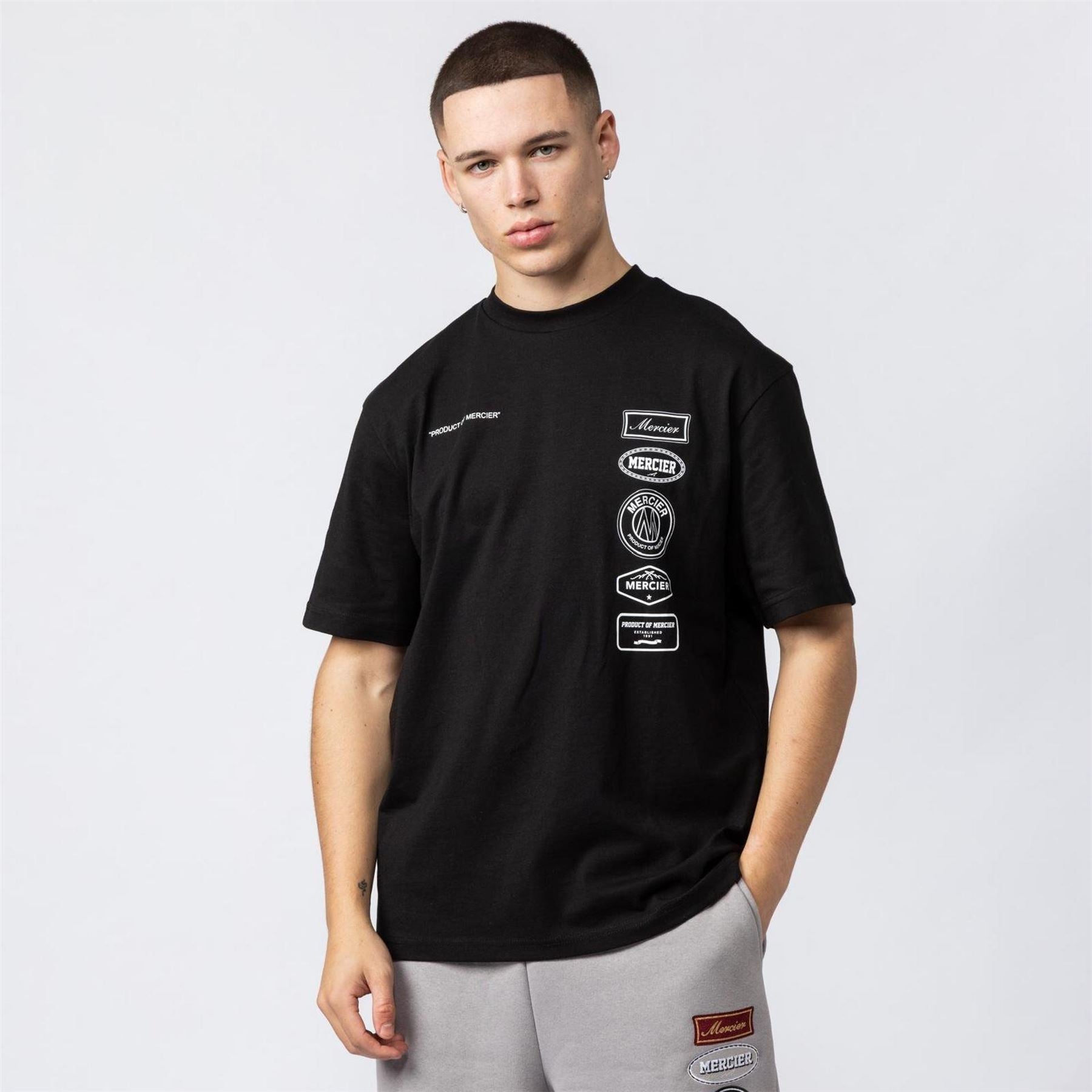 Mercier Badge Oversize Fit Crew Neck Short Sleeve T-Shirt