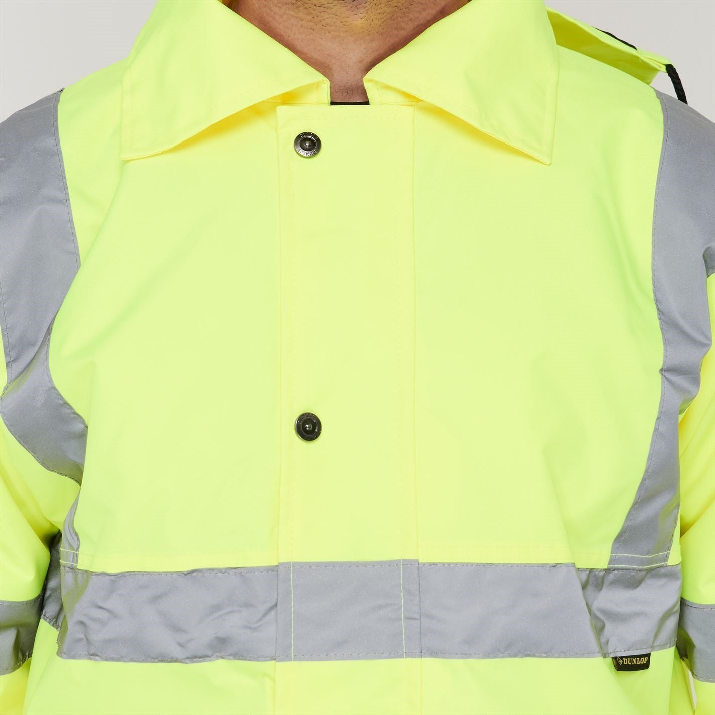 Dunlop Waterproof Wind Resistant Reflective Long Sleeve Hi Vis Jacket