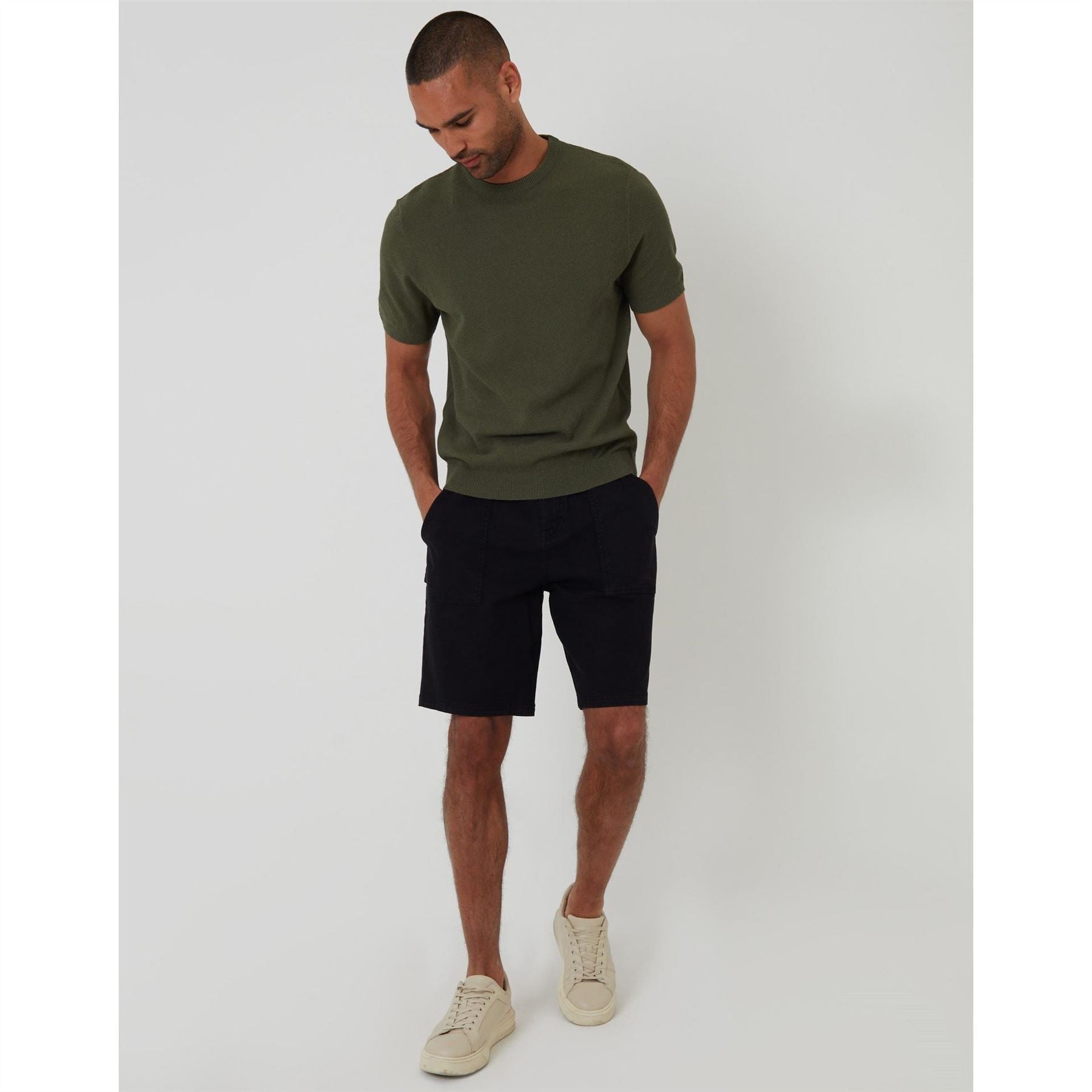 Threadbare Crew Neck Ribbed Collar Short Sleeve T-Shirt
