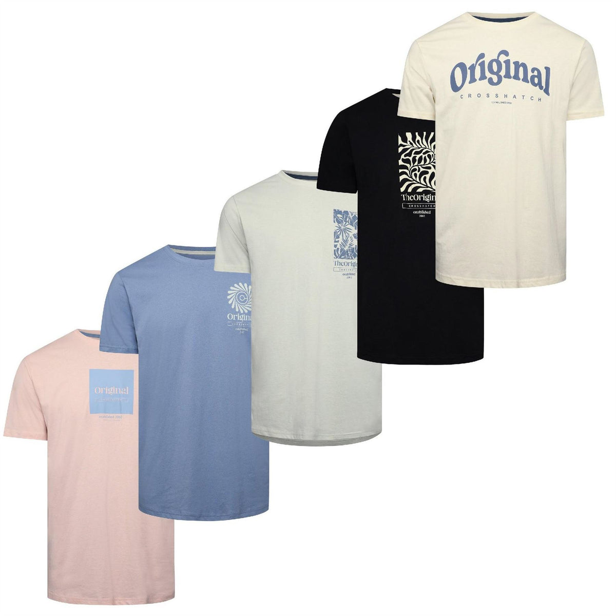 Crosshatch Tranplex Cotton Short Sleeve Crew Neck T-Shirts 5 Pack