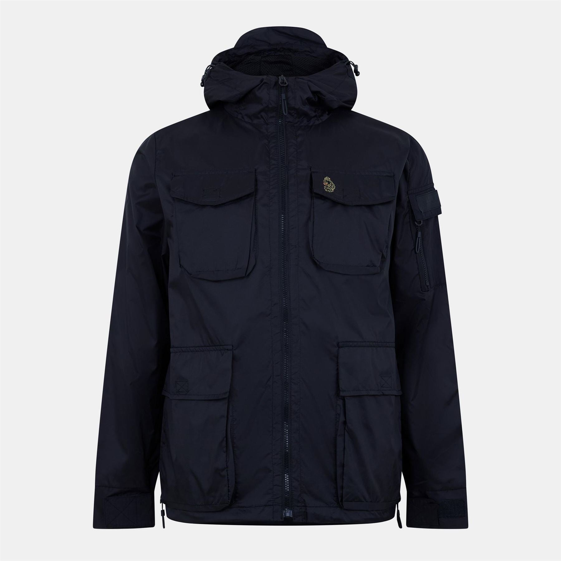 Luke Curation Hooded Snap Button Solid Patterned Softshell Jacket