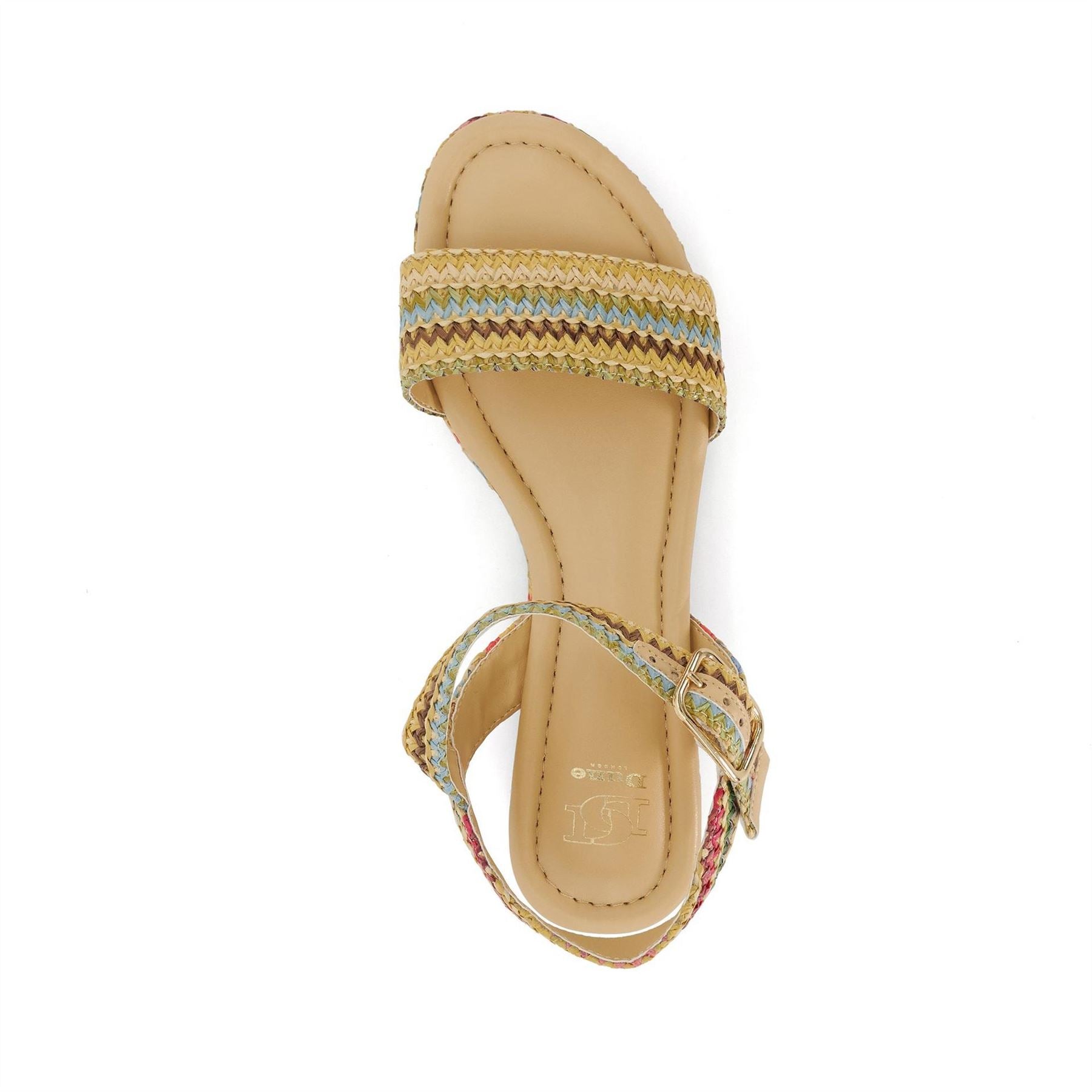 Dune London Lo Lazer Open Toe Flat Slide Sandals