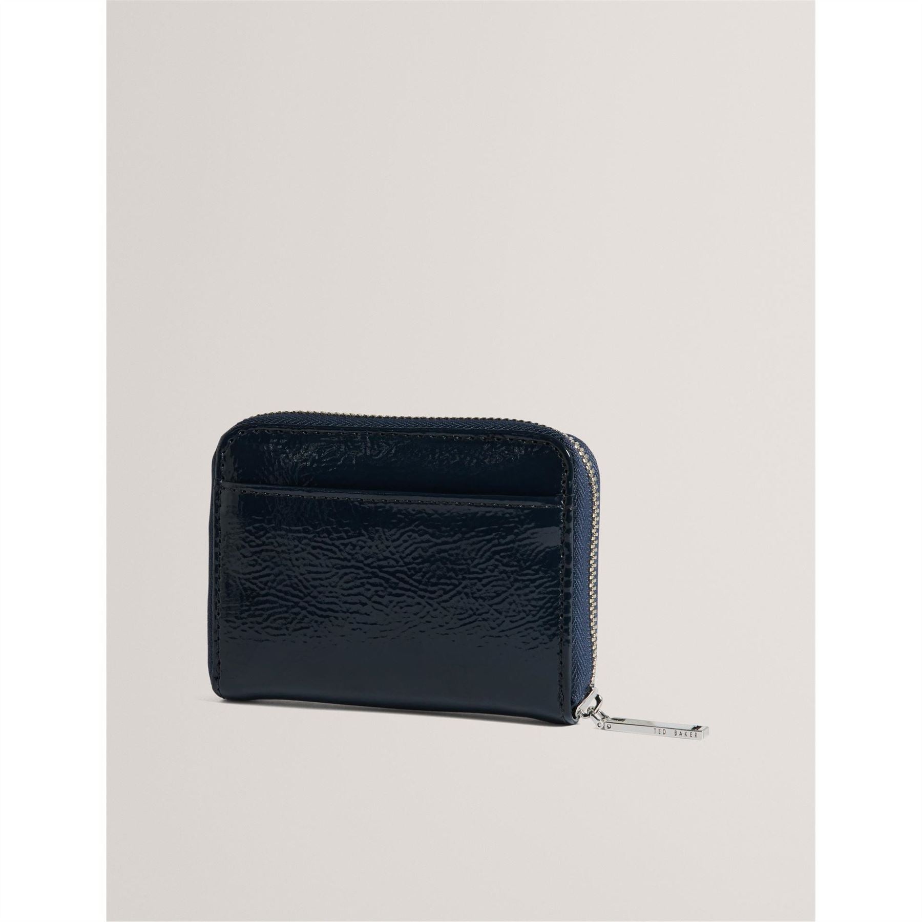 Ted Baker Crinkle Zip Around Wallet with Silver Tone Hardware