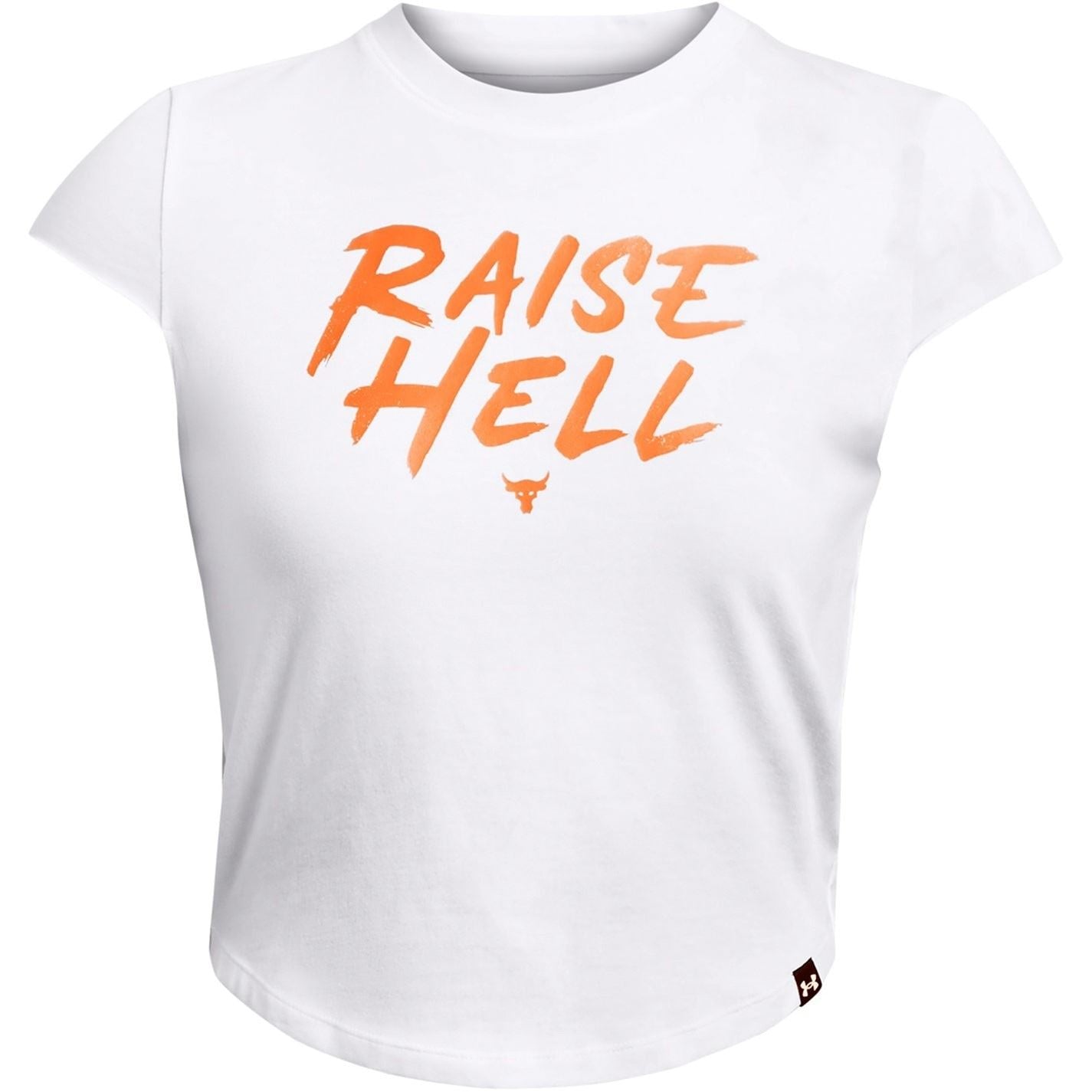 Under Armour Project Rock Underground Lettering Cap Sleeve Cropped T-Shirt