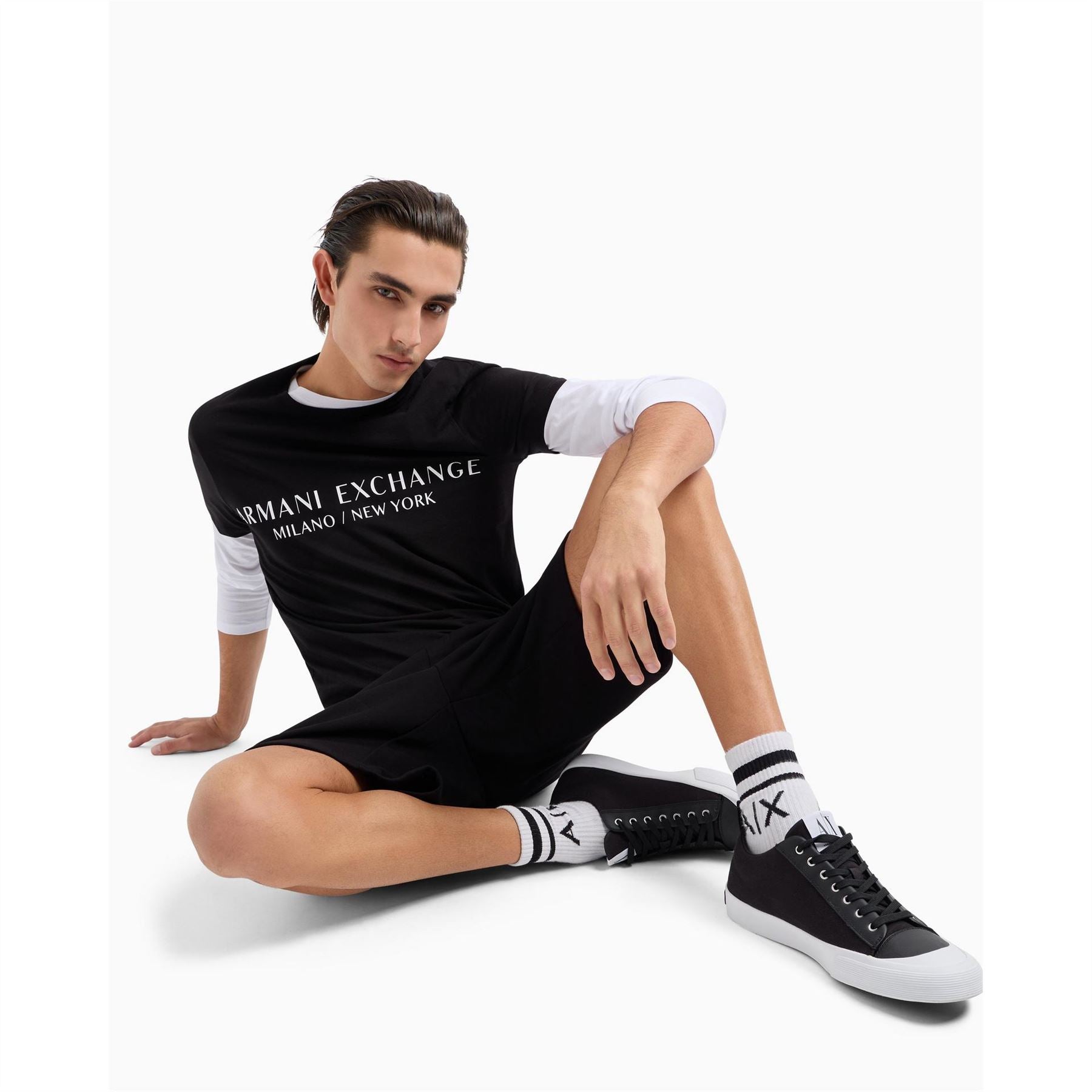 Armani Exchange Regular Fit Lettering Crew Neck T-Shirt