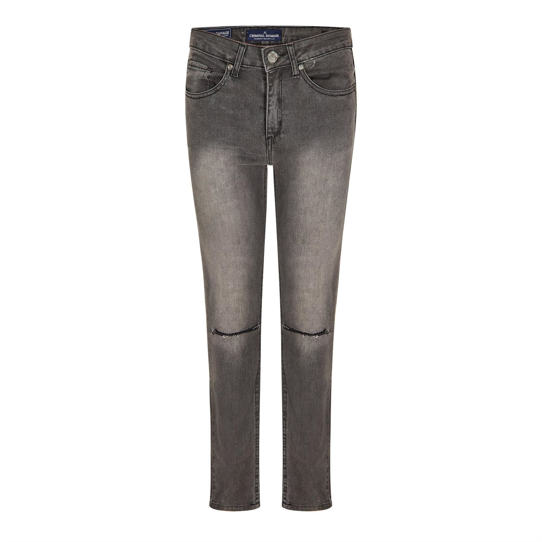 Criminal Damage  Ripper Distressed Mid Rise Skinny Jeans