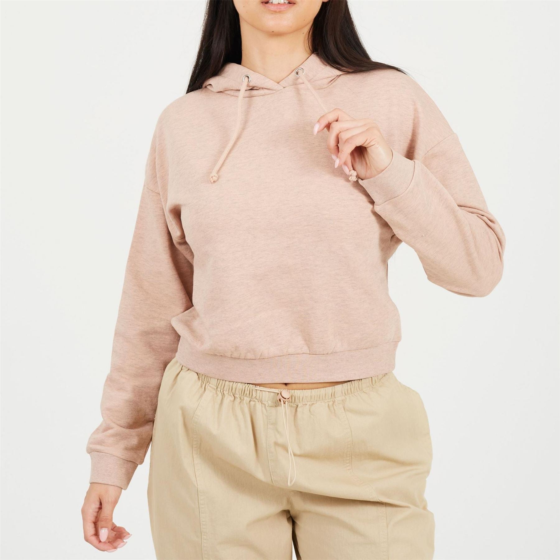 Brave Soul Womens Cropped Hooded Sweatshirt