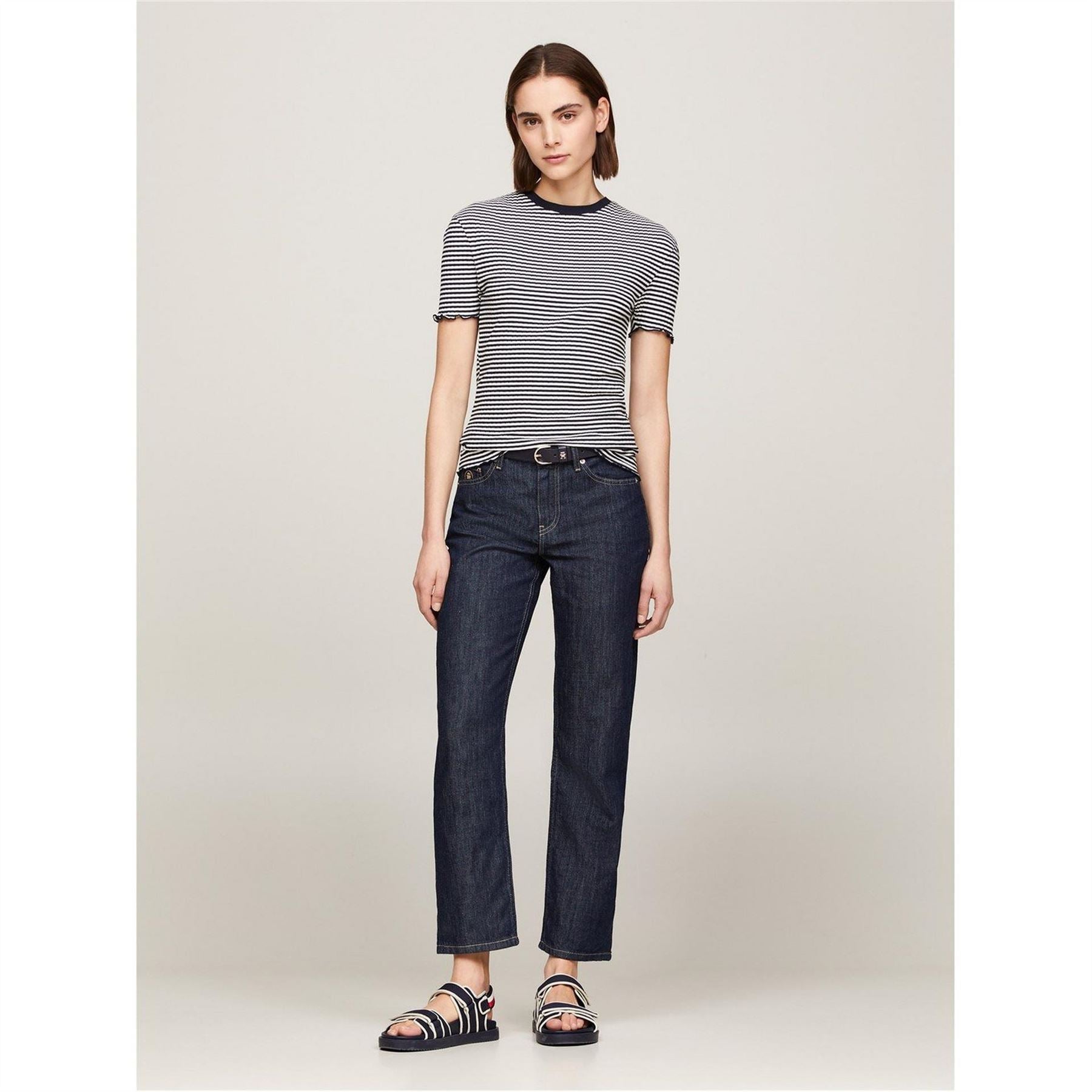 Tommy Hilfiger Striped Slim Fit Crew Neck T-Shirt