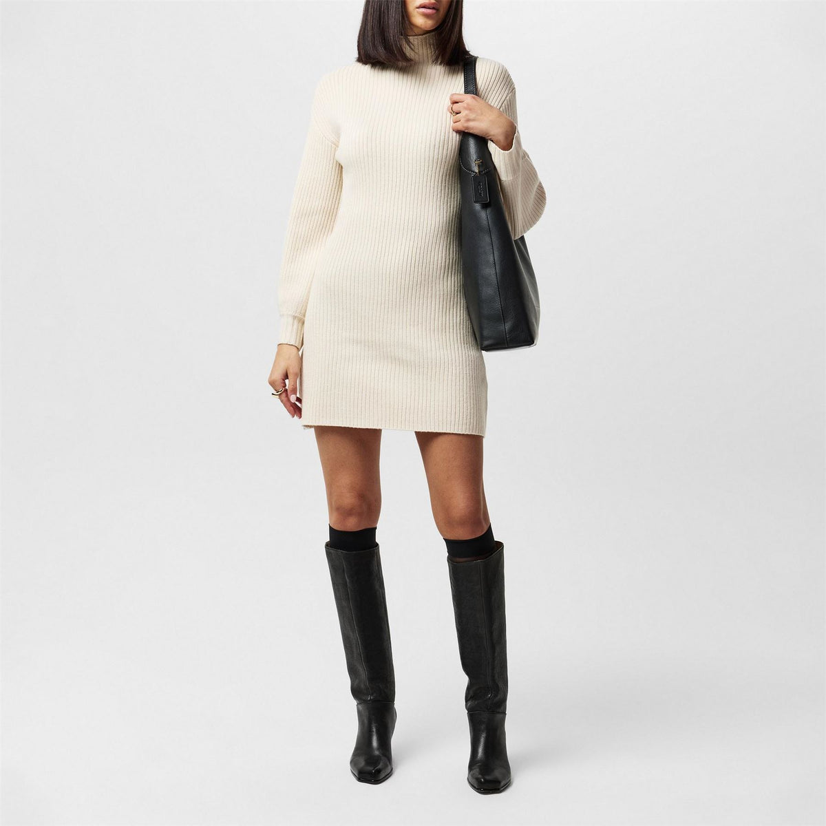 French Connection Myla High Neck Mini Sweater Dress