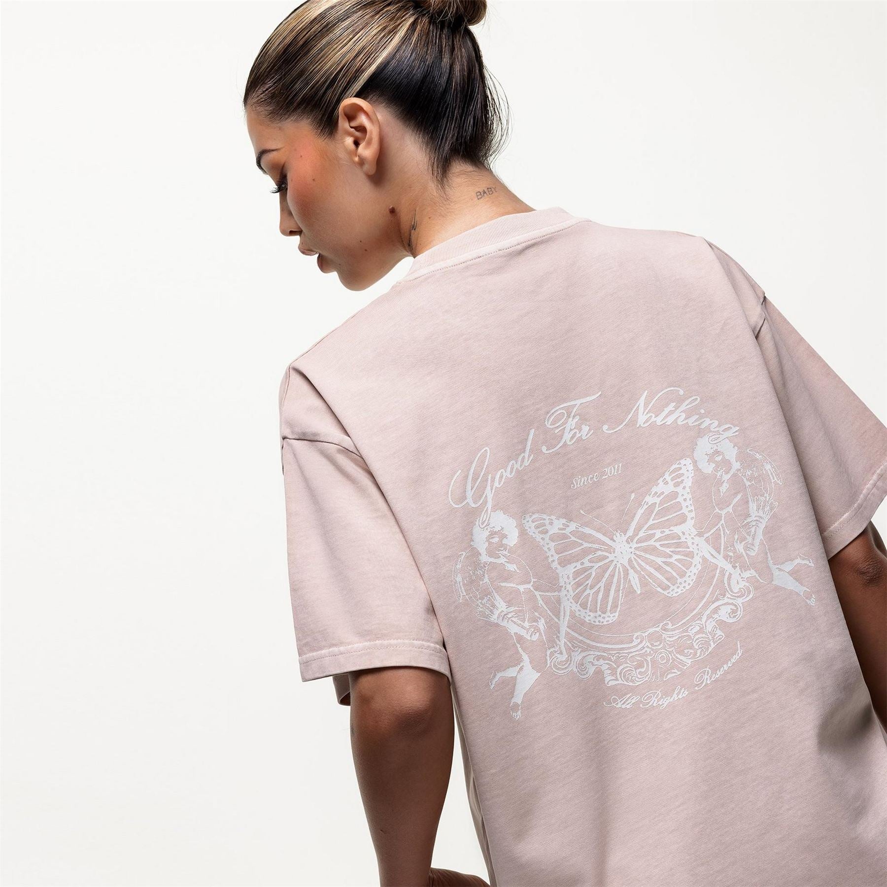 Good For Nothing Oversized T-Shirt Pink