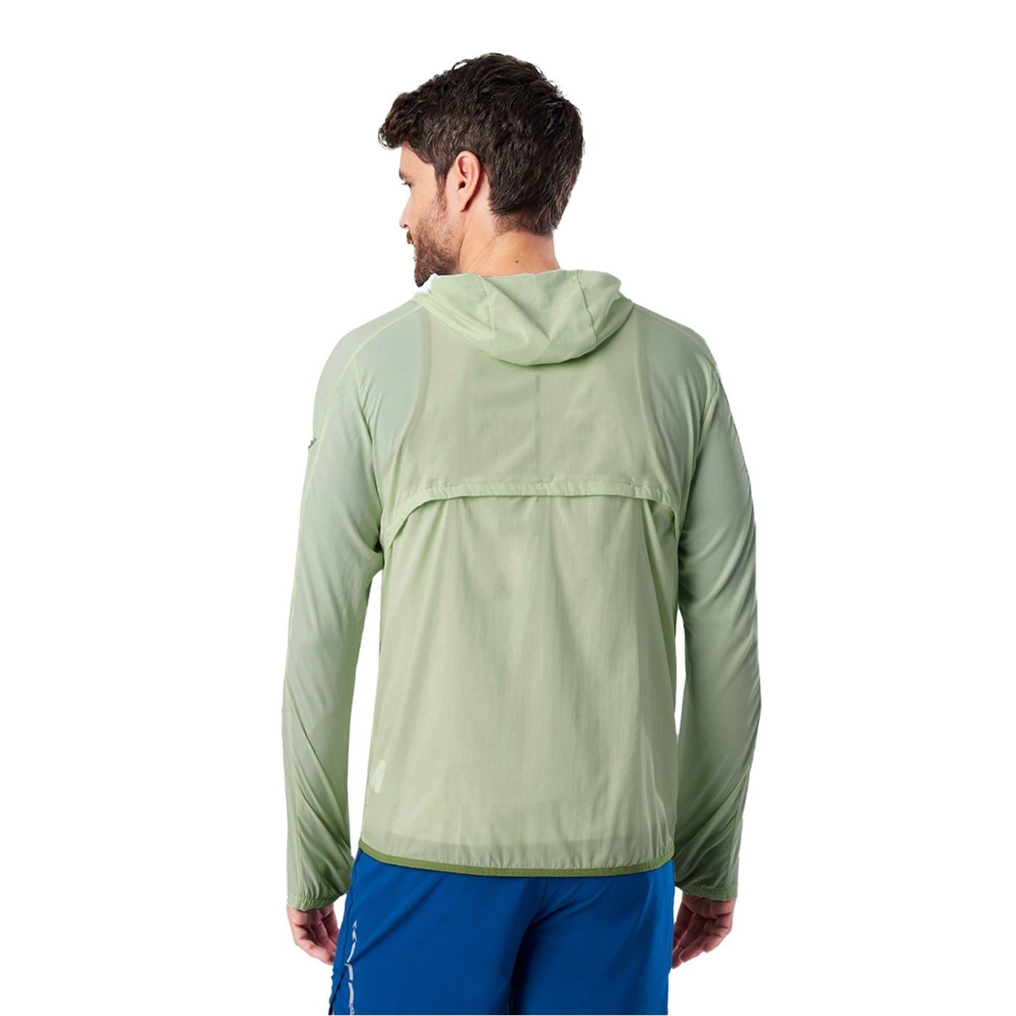 Nathan Stealth Solid Patterned Hooded Windbreaker with Zipped Pocket and Reflective Ribbon