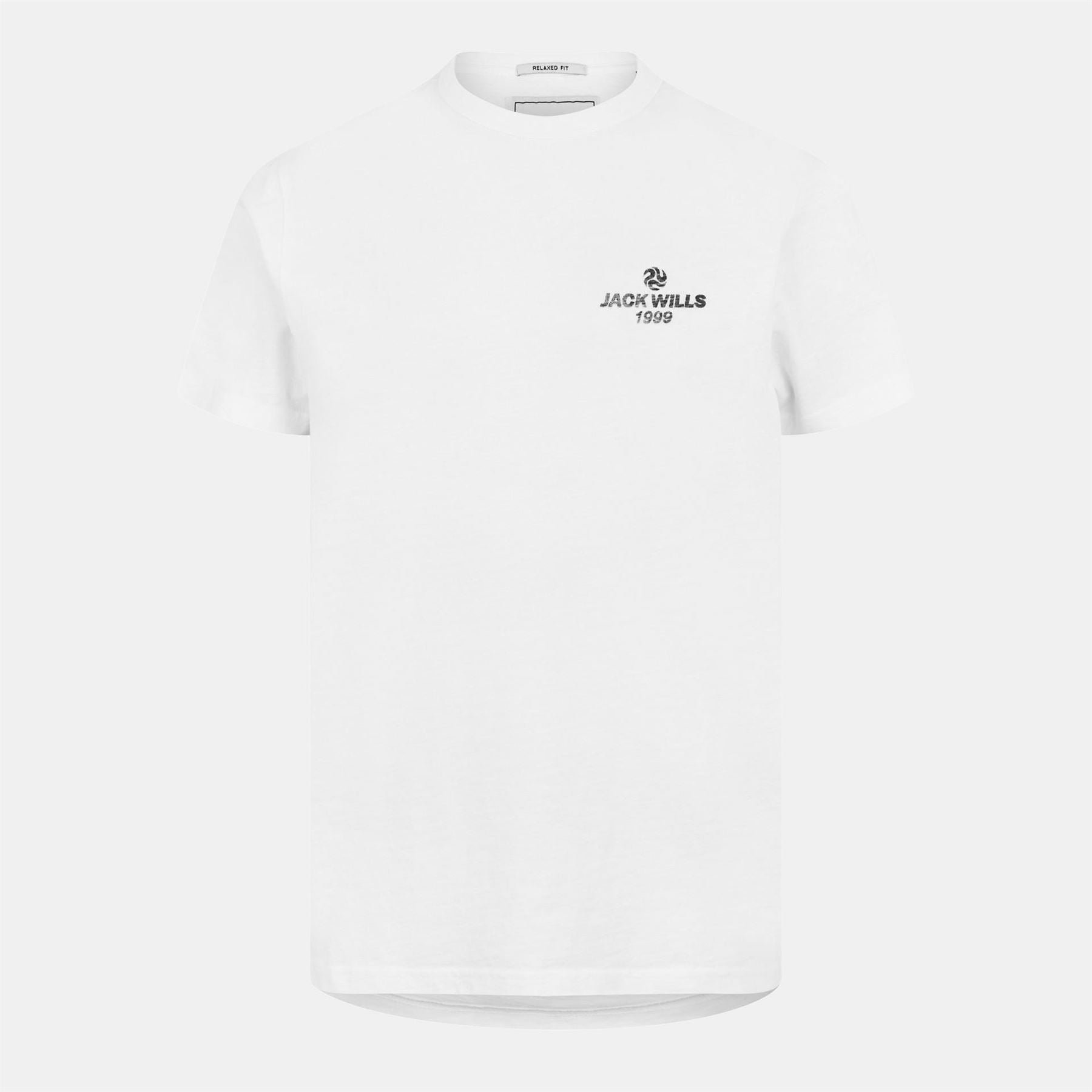Jack Wills Regular Fit Reverse Print Crew Neck T-Shirt