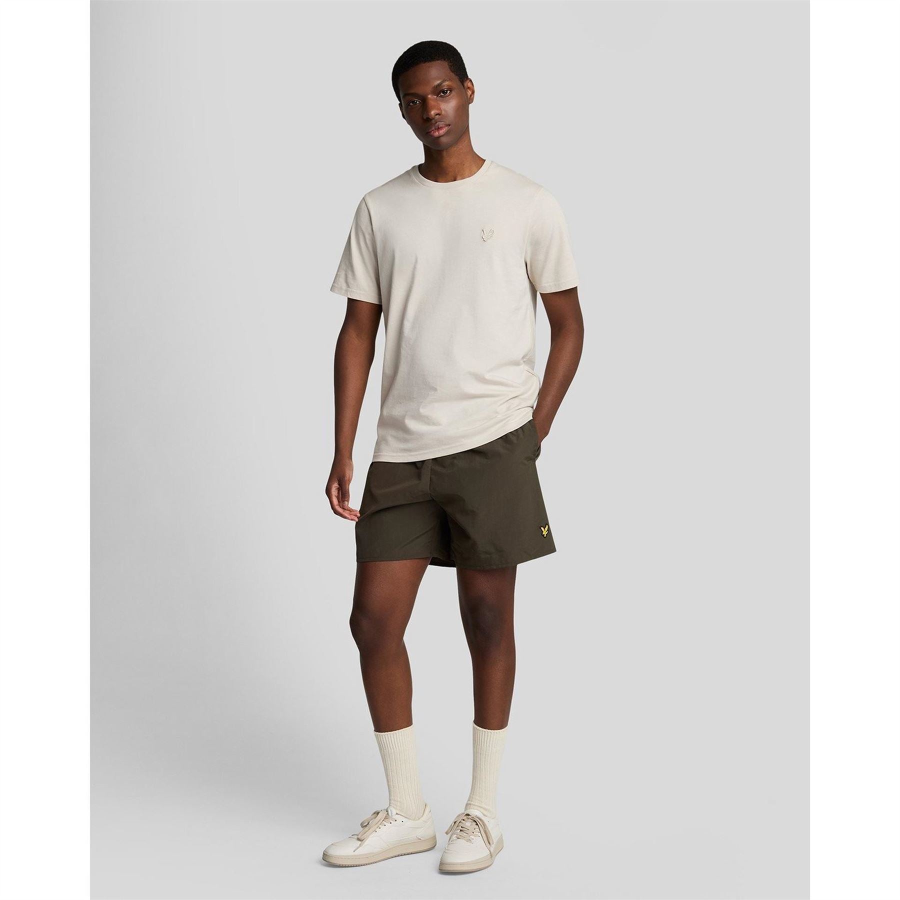 Lyle and Scott Plain Swimming Logo Print Shorts