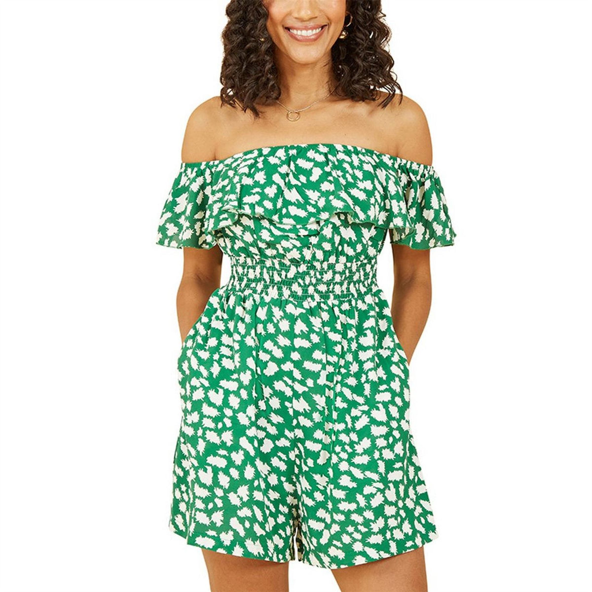 Mela London Off Shoulder Sleeveless Playsuit