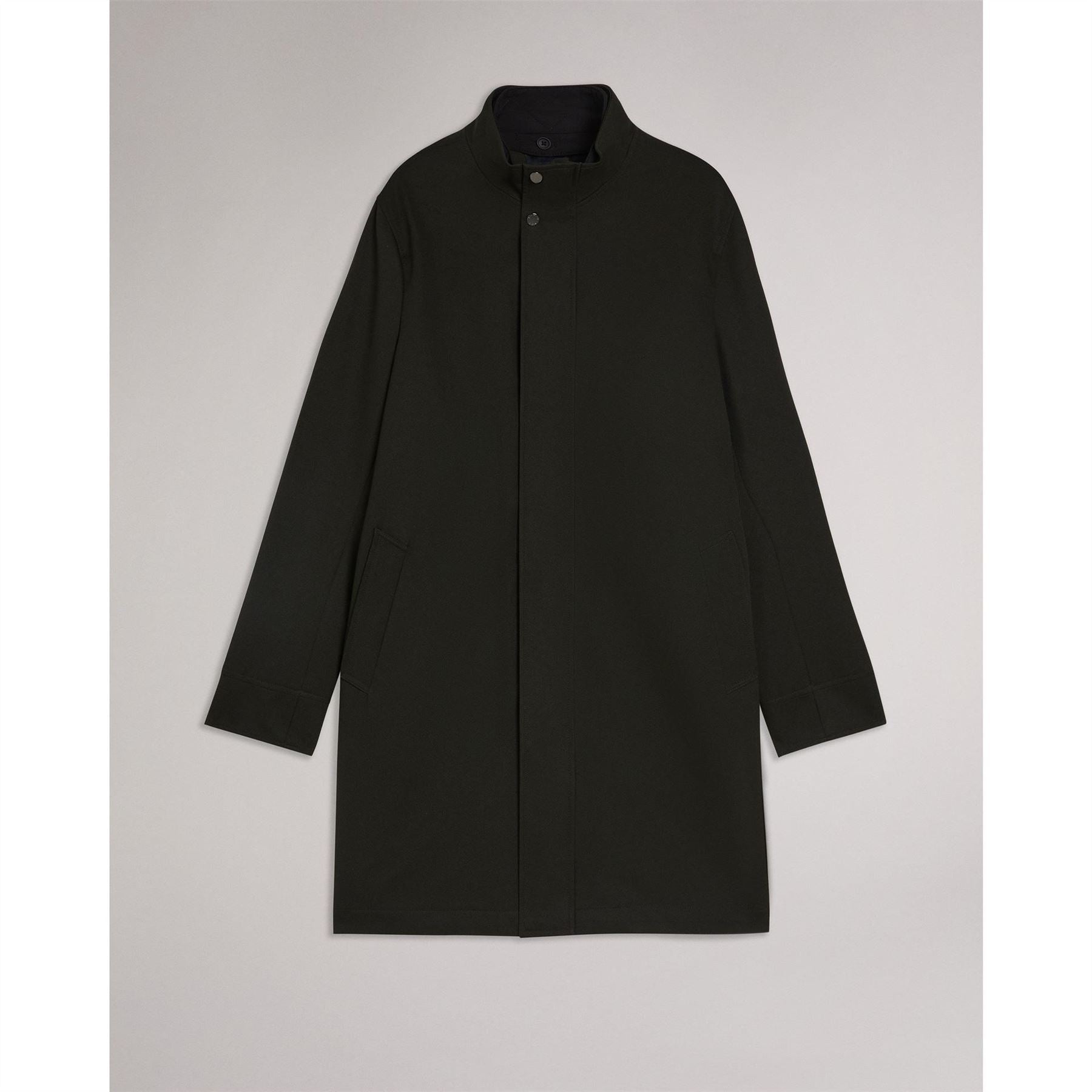 Ted Baker Solid Patterned Nylon Funnel Over Coat with Side Pocket