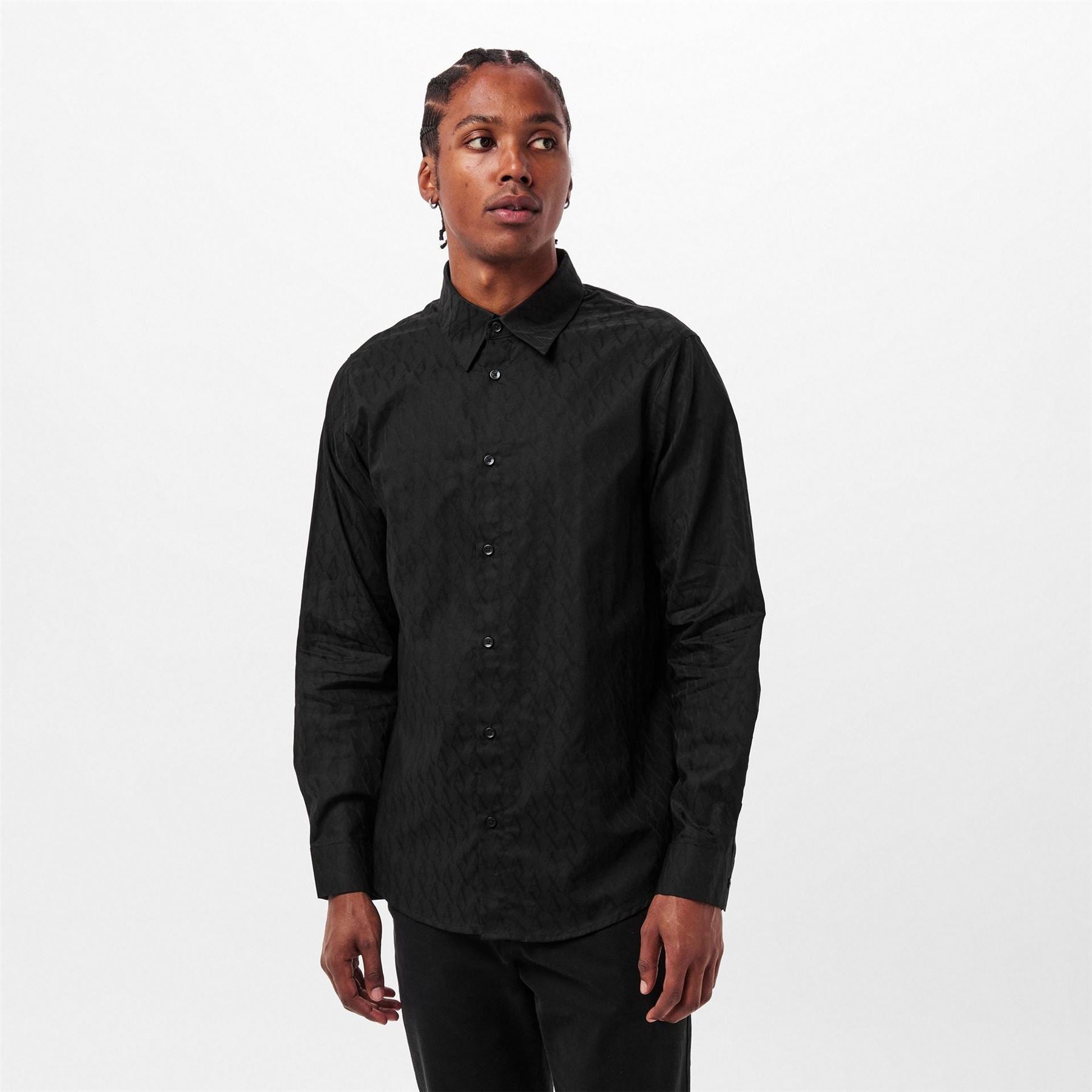 Armani Exchange Exchange Collared Neck Long Sleeve Shirt