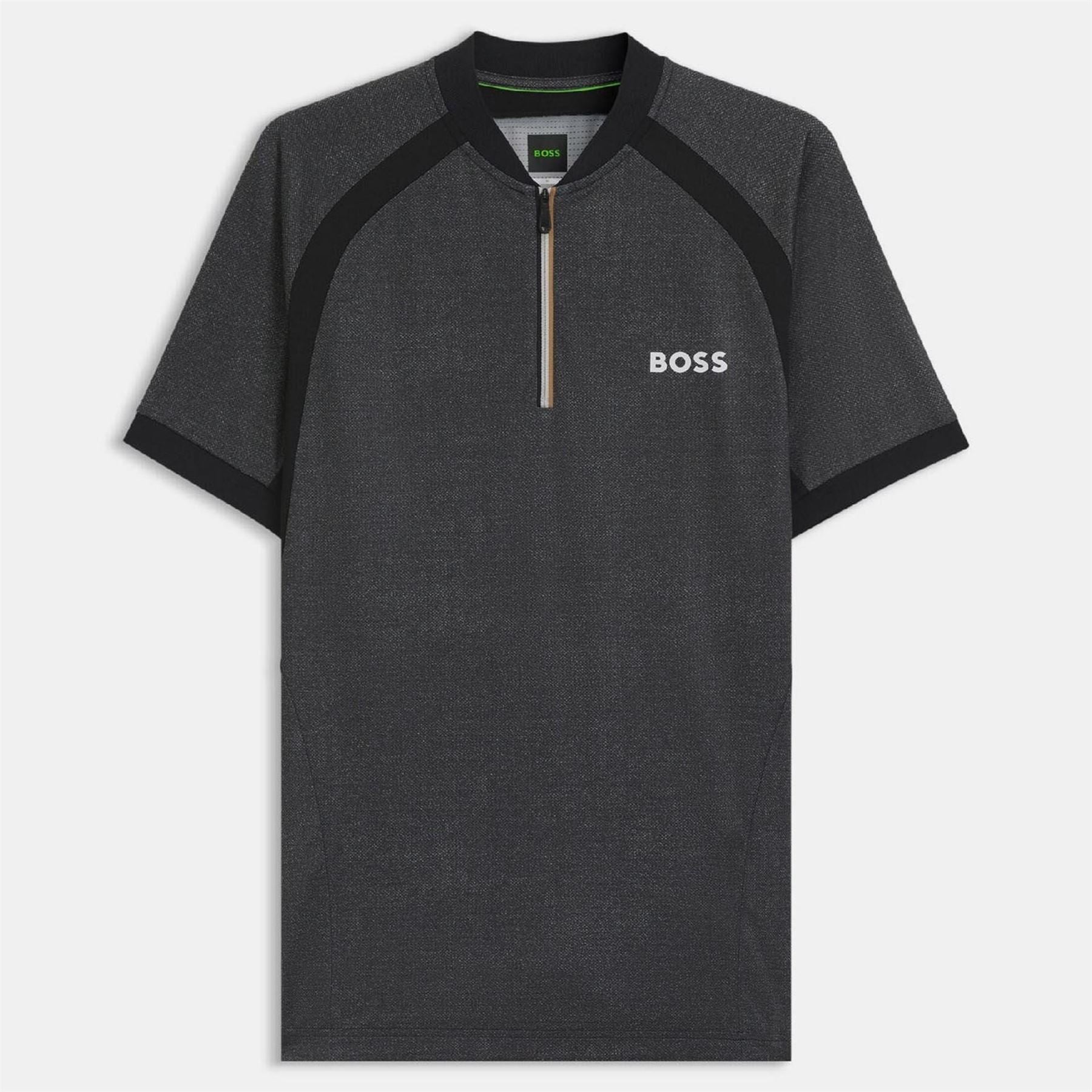 Boss Matchball Zip Neck Mesh Polo Shirt