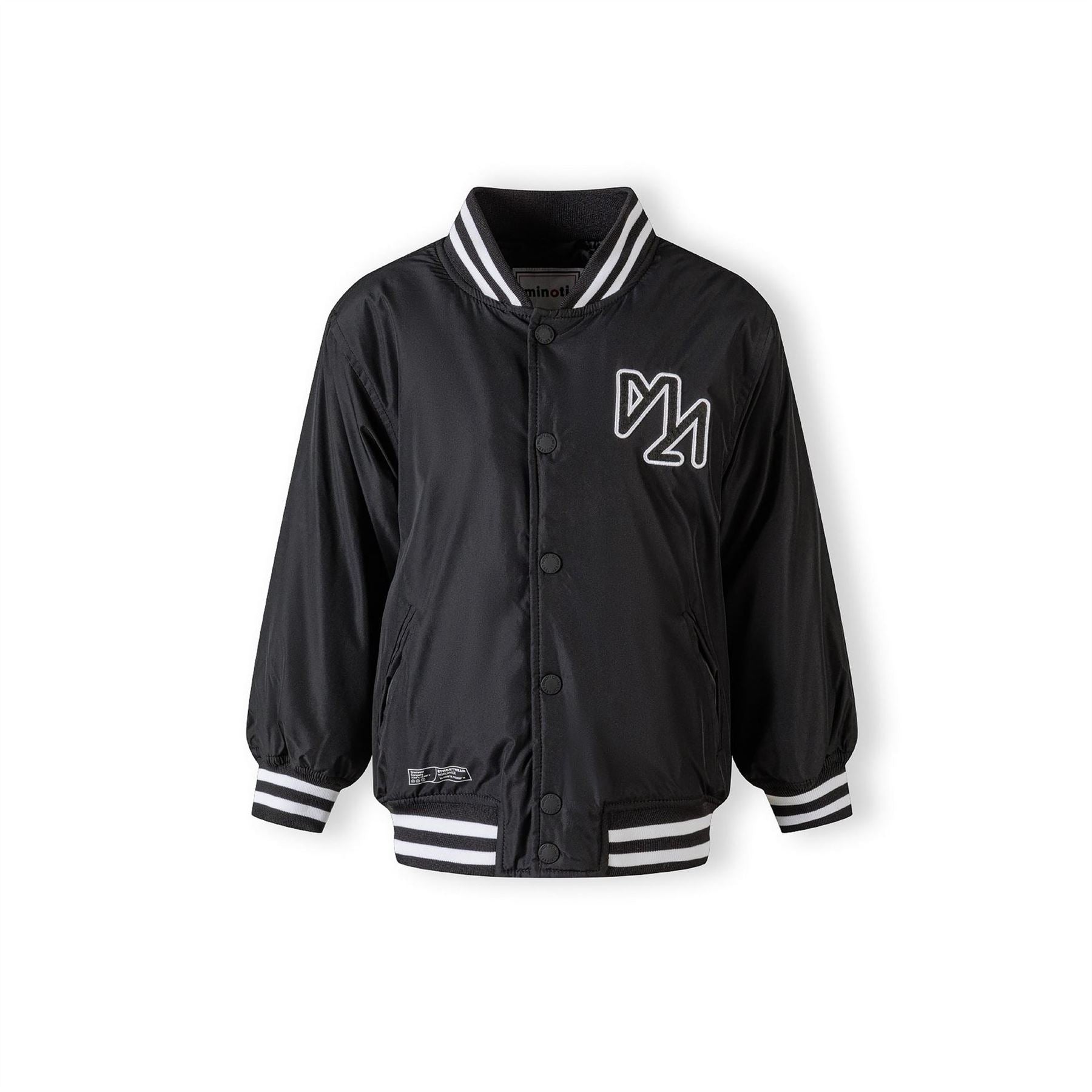 Minoti Boys Baseball Style Jacket Detachable Hood Black