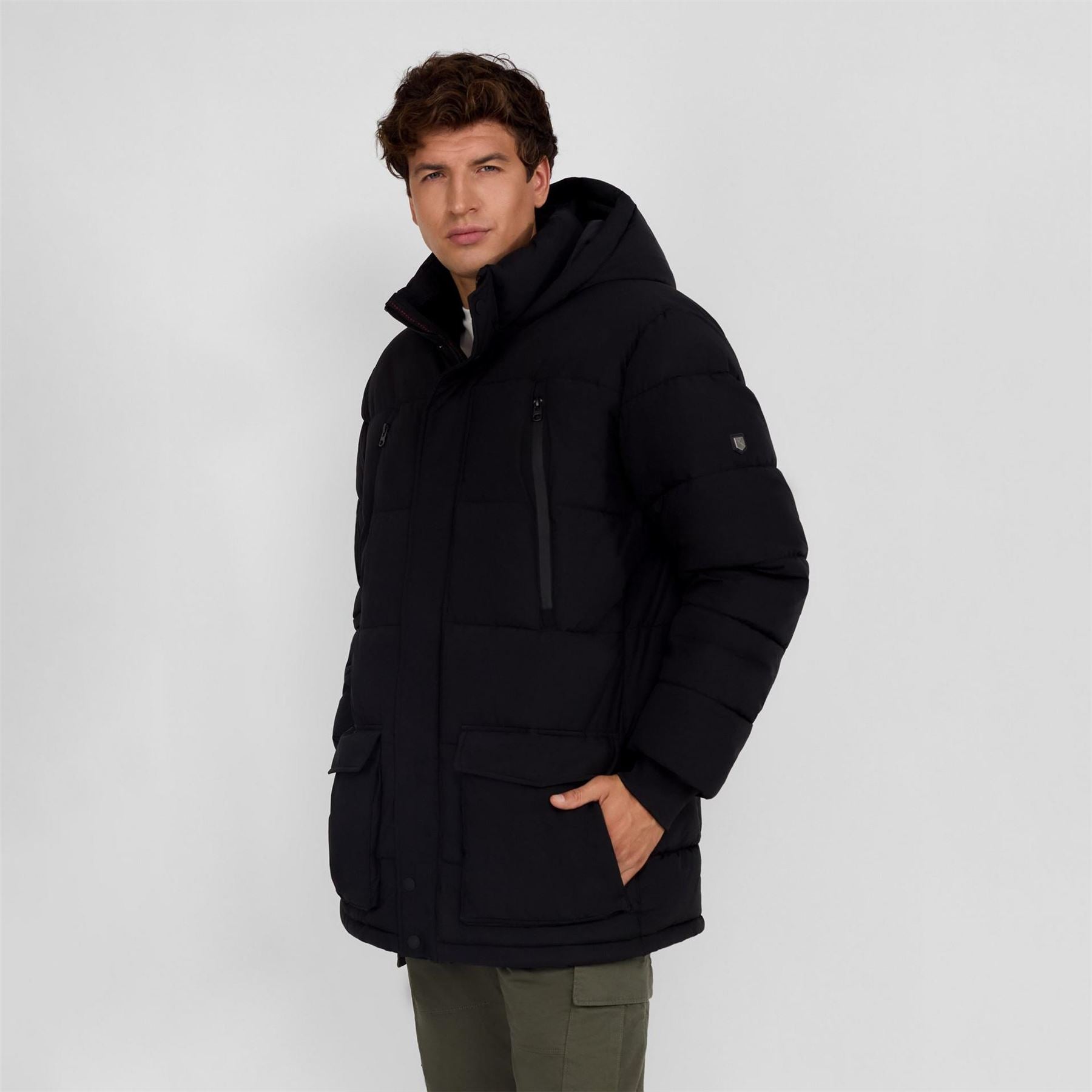 Minoti Men Long Parka With Fleece Lining Black
