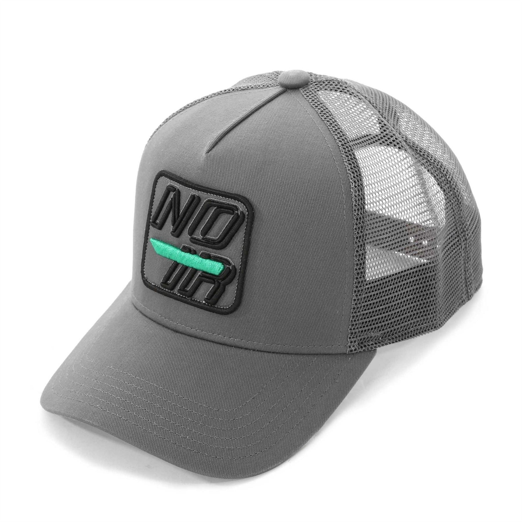 Societe Noir Lettering Pre Curved Brim Trucker Cap With Logo