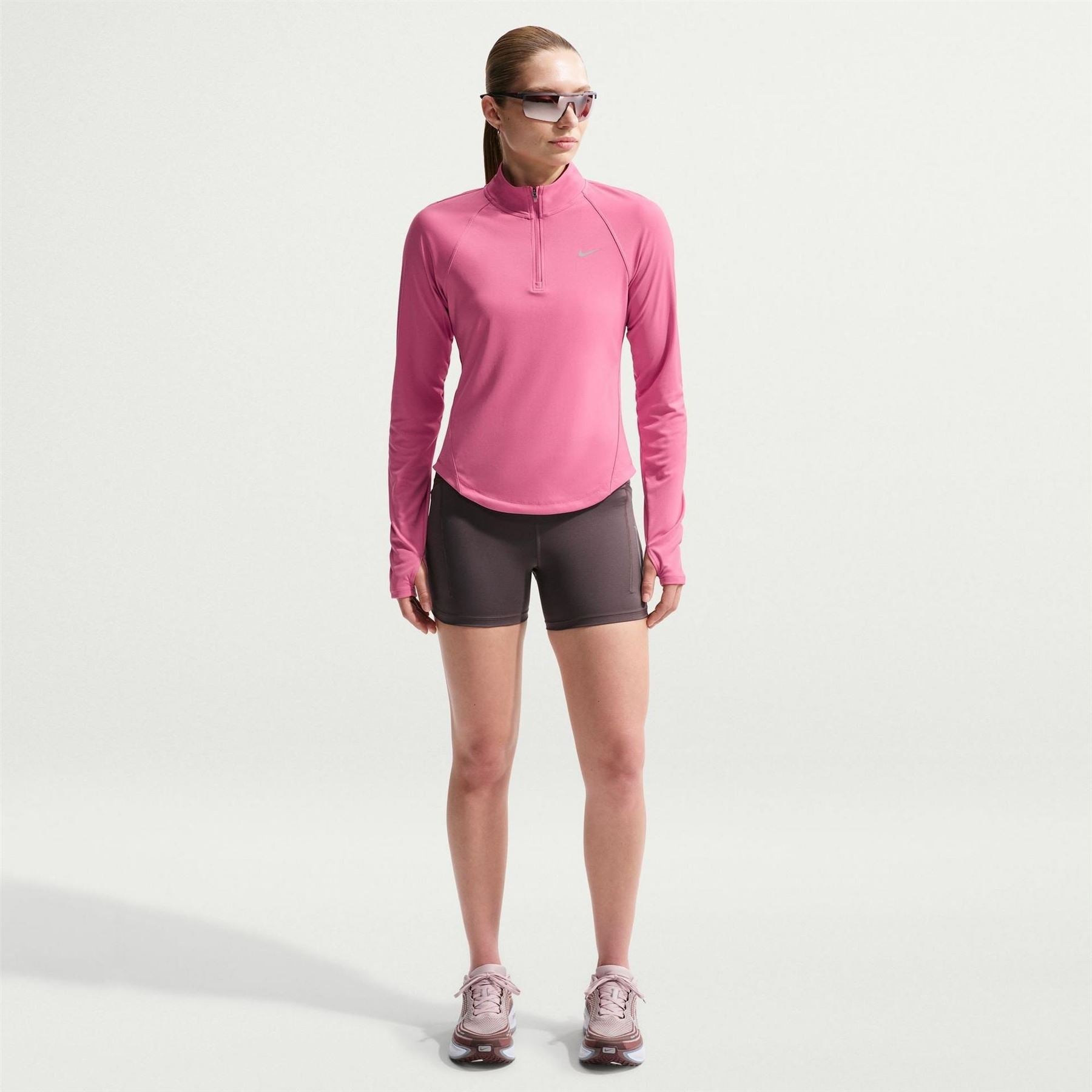 Nike Womens Pacer Long Sleeve 1 2 Zip Running Top