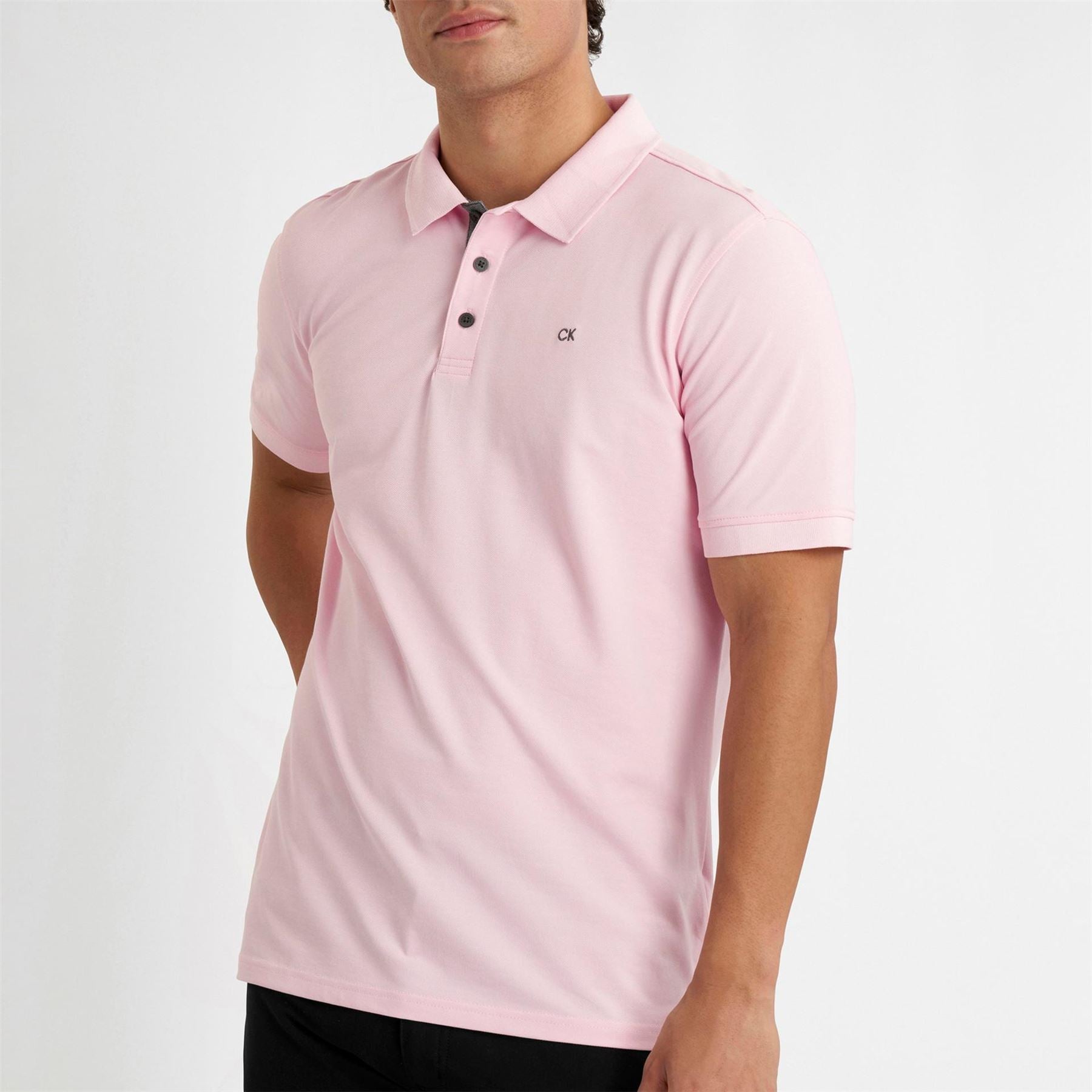 Calvin Klein Golf Embroidered Collared Neck Short Sleeve Polo Shirt