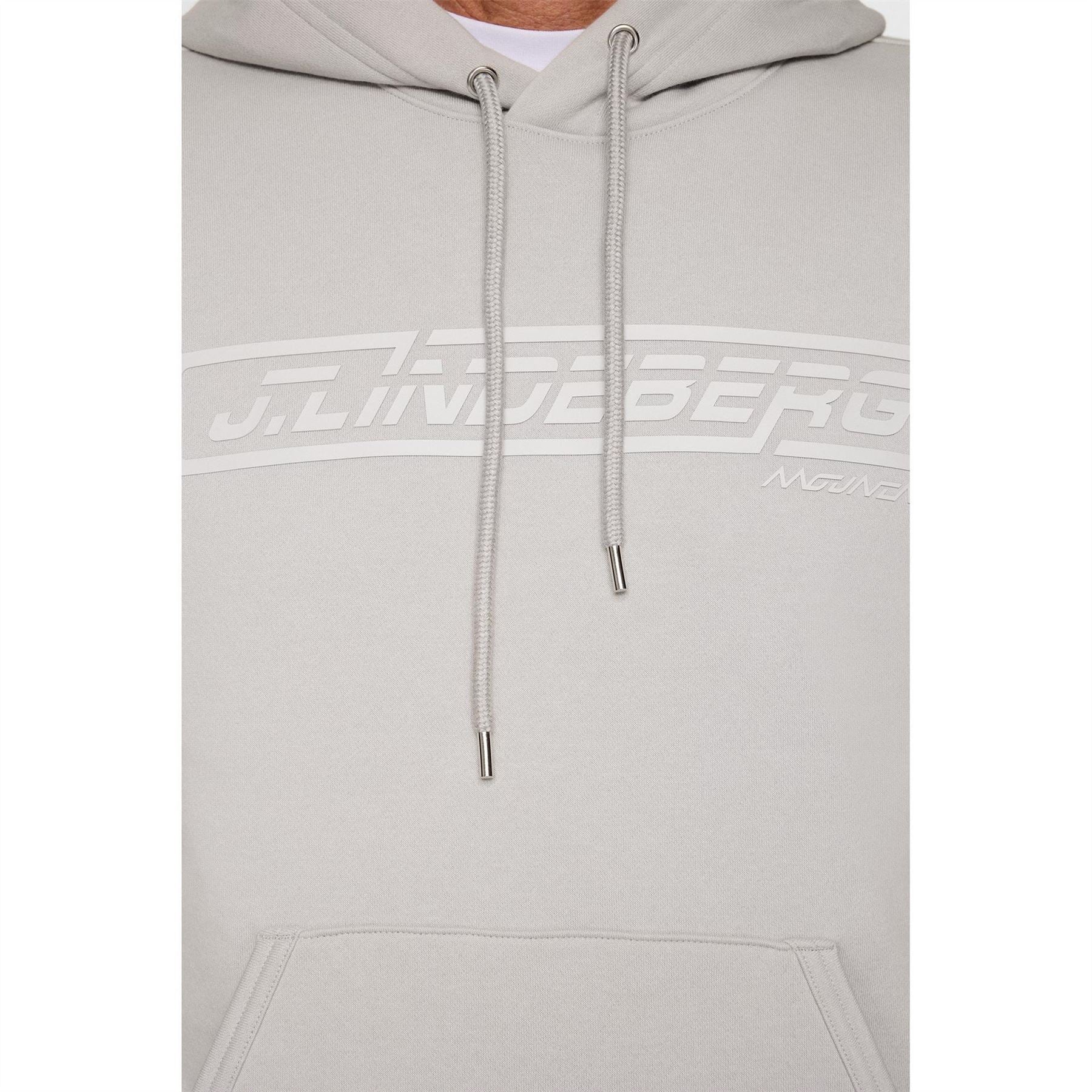 J Lindeberg Lacoste Lettering Hooded Neck Long Sleeve Sweatshirt