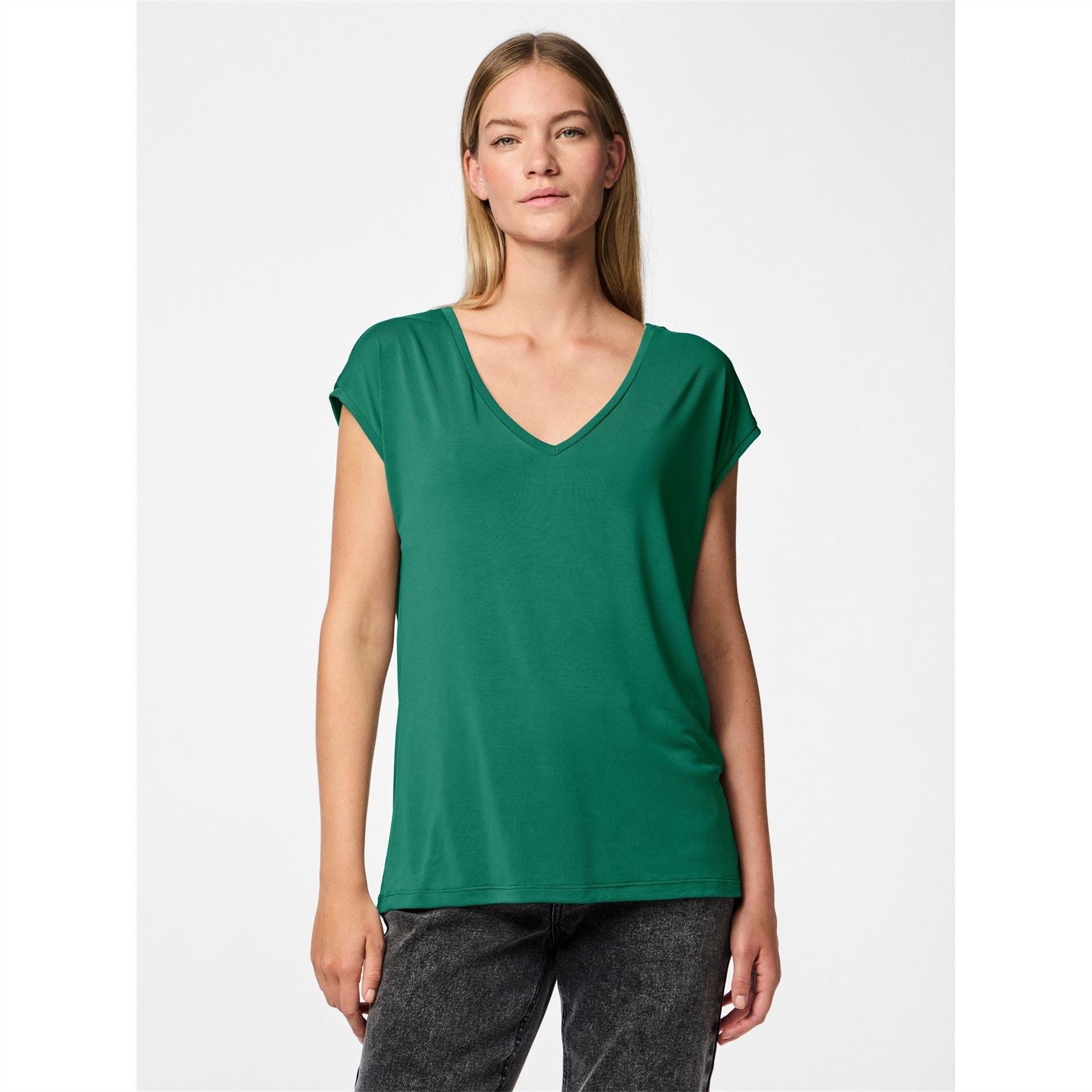 Pieces Regular Fit Knit V-Neck T-Shirt