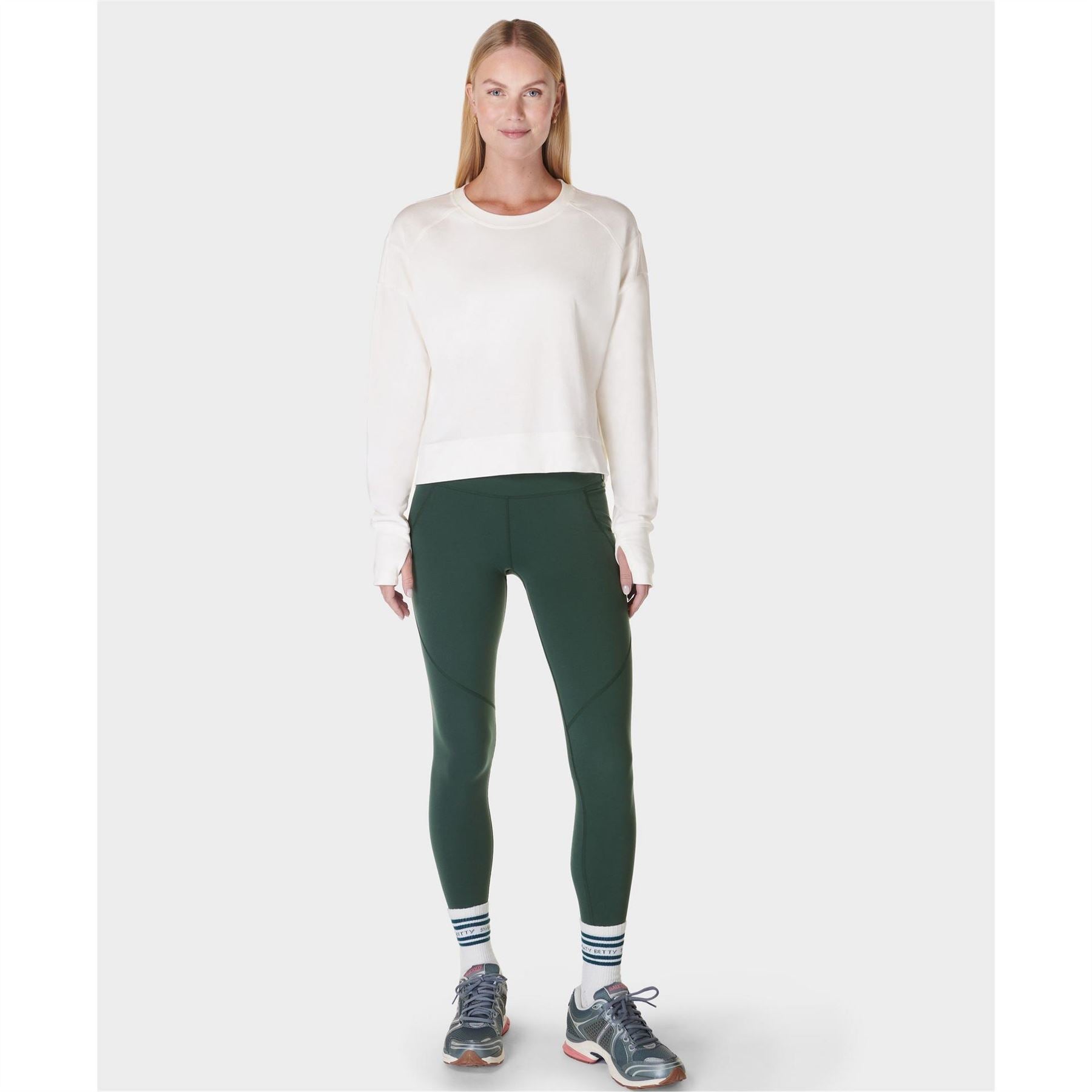 Sweaty Betty Cropped Raglan Sleeve Relaxed Fit Sweatshirt