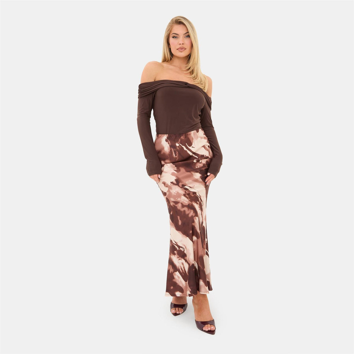 I Saw It First Bias Cut Maxi Skirt