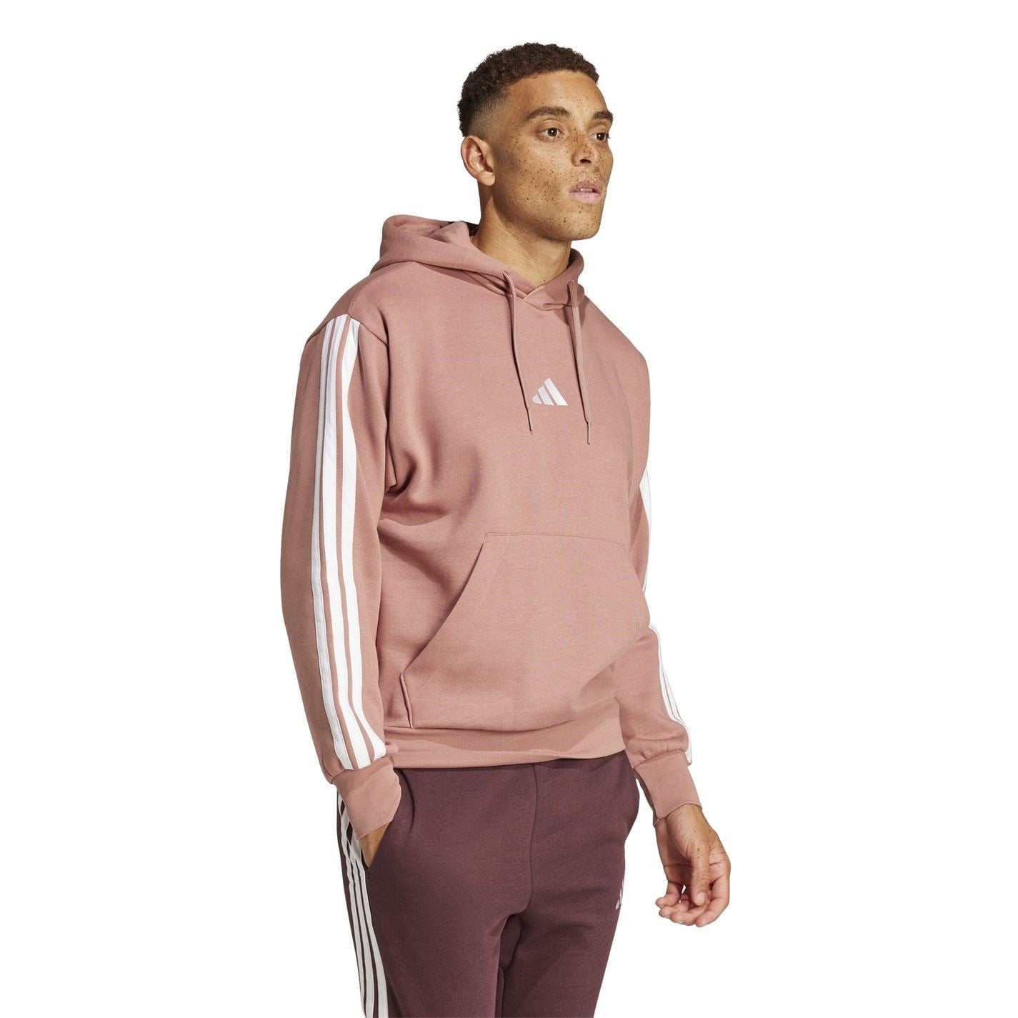 adidas Mens Fleece 3 Stripes Hoodie