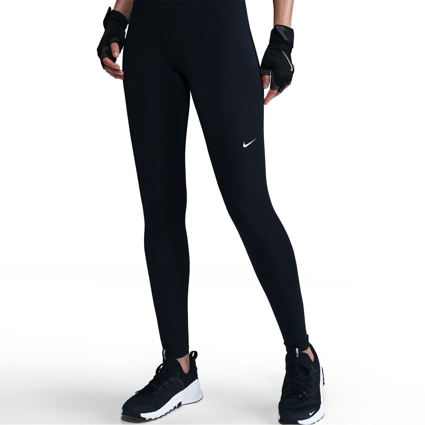 Nike Womens Pro Mid Rise Mesh Panelled Leggings