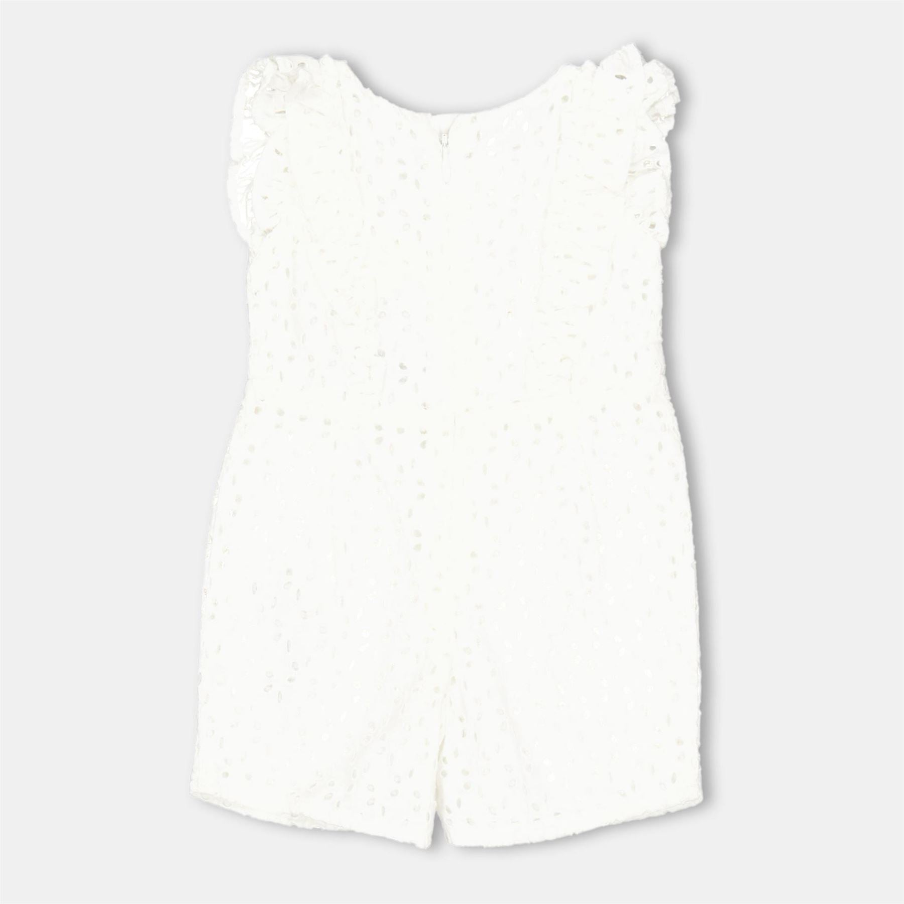 Carrement Beau Crew Neck Polka Dot Playsuit Romper